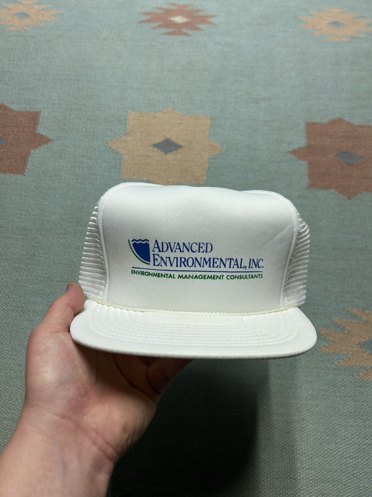 Vintage Vintage trucker hat advanced environmental snapback white Size ONE SIZE - 2 Thumbnail