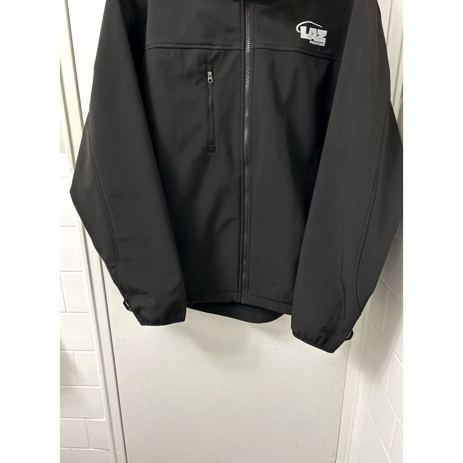 Vintage Cintas Work Jacket Mens Large Black Softshell Lined Fleece Full Zip Wellness Parking Logo Zipper Size US L / EU 52-54 / 3 - 3 Thumbnail