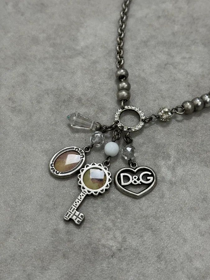 Dolce & Gabbana 2000s Dolce & Gabbana Silver Metal Charm Pendant Necklace Size ONE SIZE - 3 Thumbnail