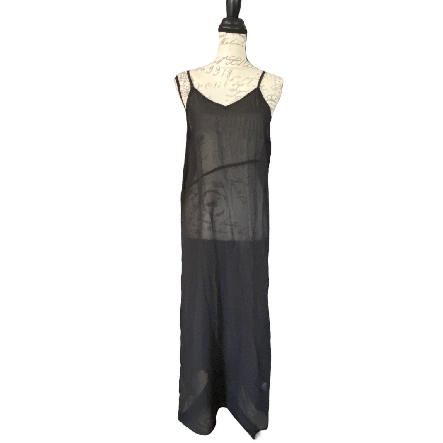 Ekouaer Black Sheer Maxi Swimsuit Cover Up Size Medium New, Women's