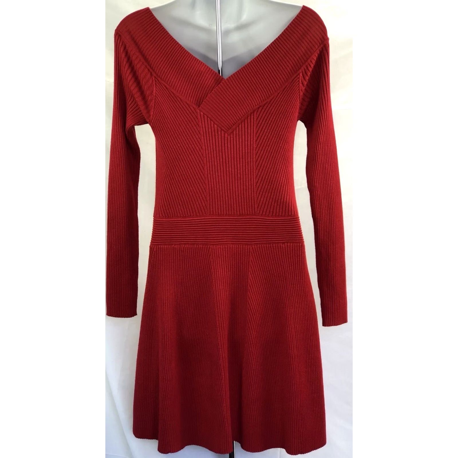 Vintage VINTAGE Candies Sweater Dress XL Jrs Red V-Neck Long Sleeve Fit & Flare Y2K Dressmens? Size XL / US 12-14 / IT 48-50 - 5 Thumbnail