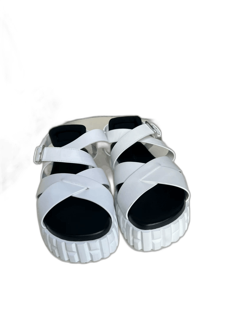 Hermes Hermes White Strappy Sandals Size 35-yf Size US 5 / EU 37 - 1 Thumbnail