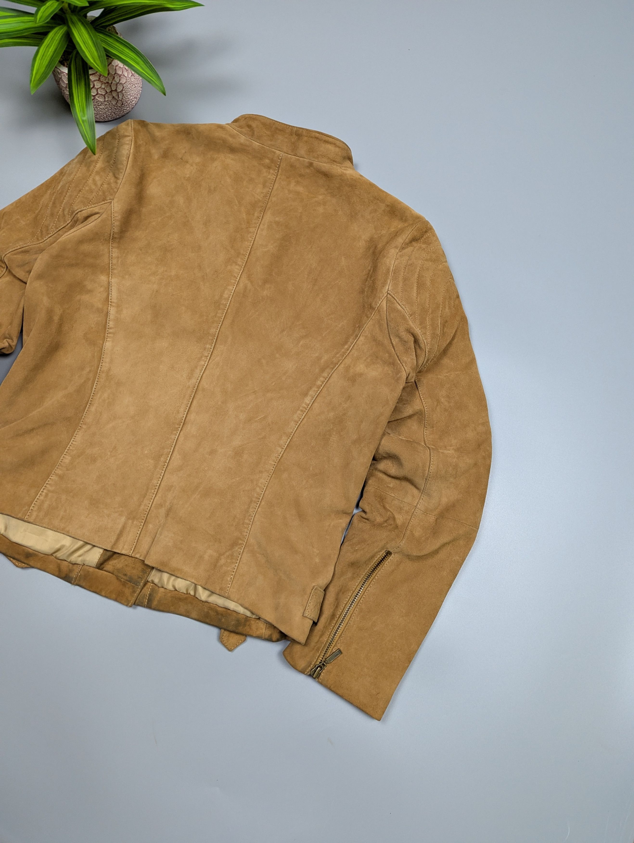 Vintage VIRMANI Women's Vintage Leather Brown Biker Cowboy Jacket Size M / US 6-8 / IT 42-44 - 12 Thumbnail