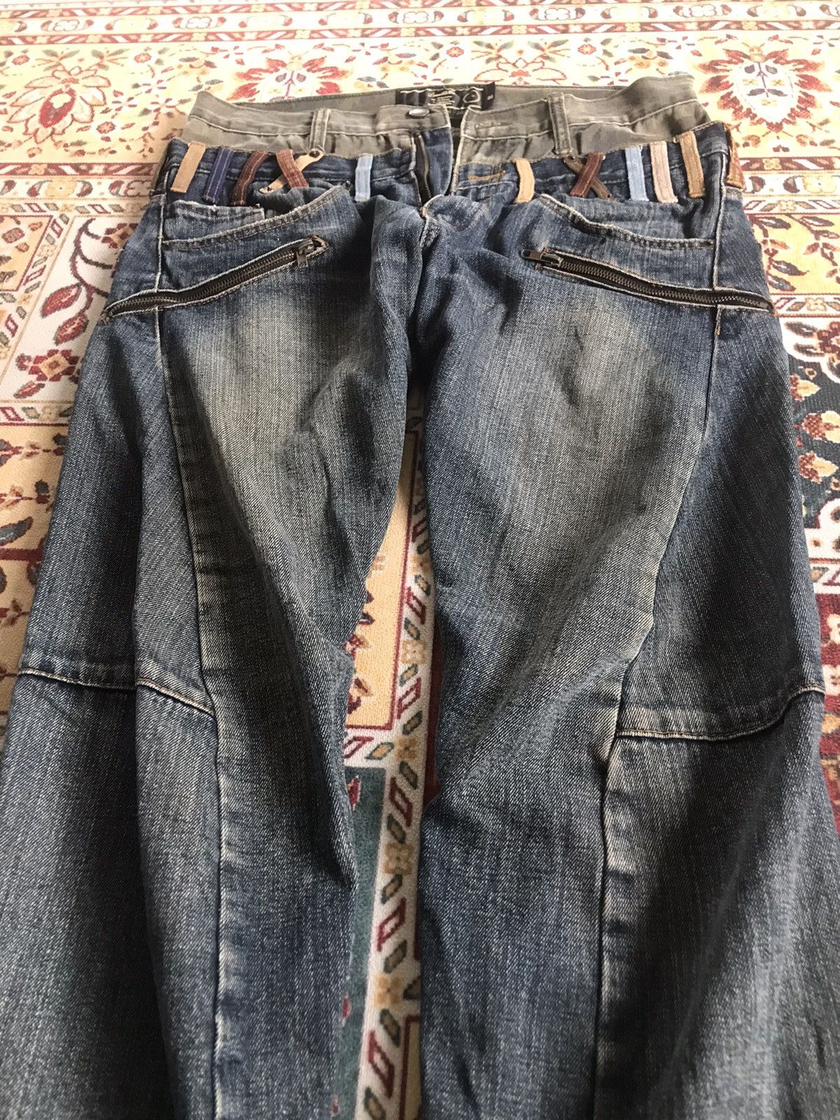 Japanese Brand Vintage Breathmint Double Waist camo twist flared jeans Size US 32 / EU 48 - 4 Thumbnail