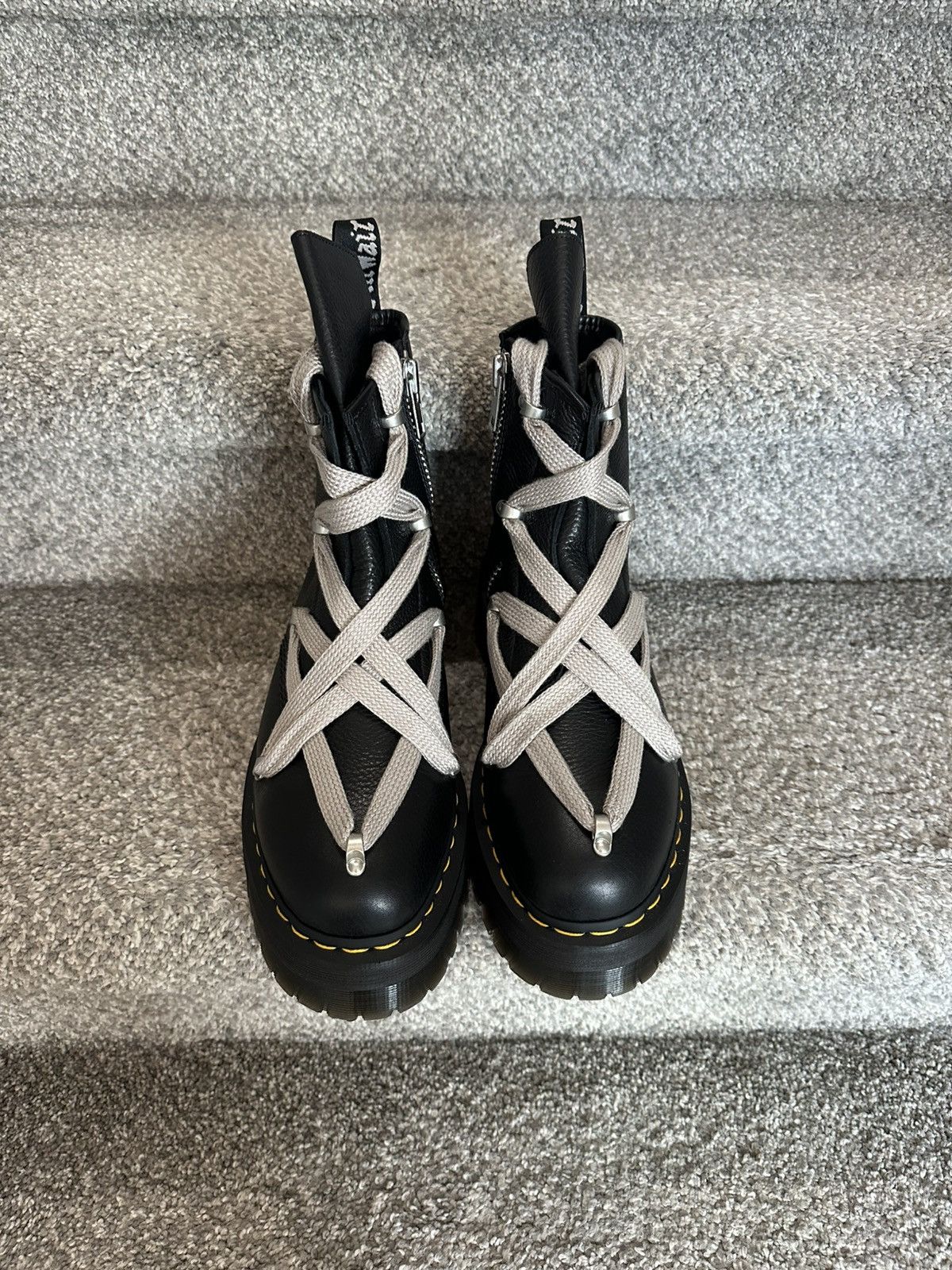 Rick Owens FW23 Luxor Gradient Heeled Sliver Boots | Grailed