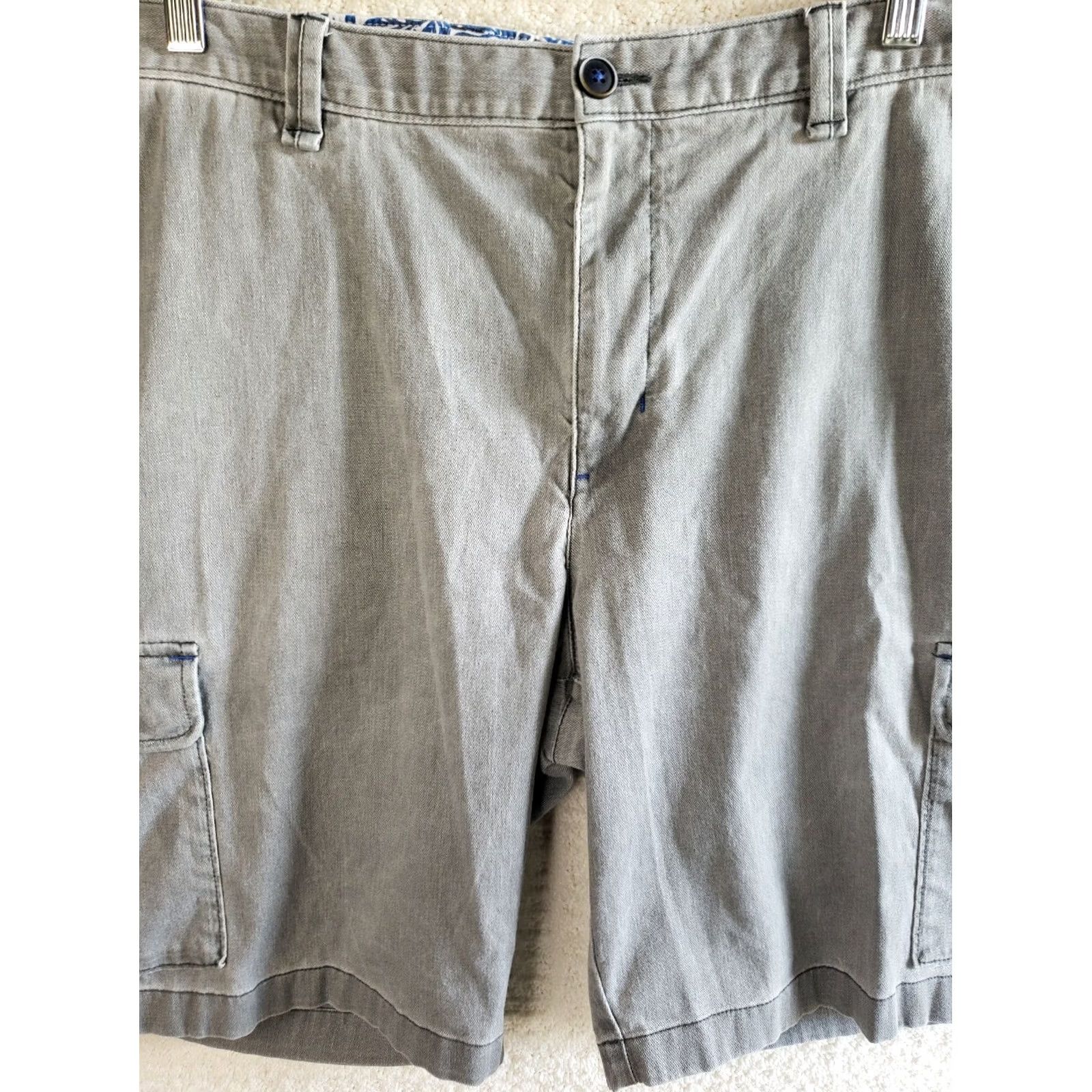 Tommy Bahama Tommy Bahama Cargo Shorts Men's 40W x 10L Faded Blue Cotton Spandex Canvas Flat Front Pocket Sailfish Casual Comfort Beach Summerspringfall Mens Size US 40 / EU 56 - 3 Thumbnail