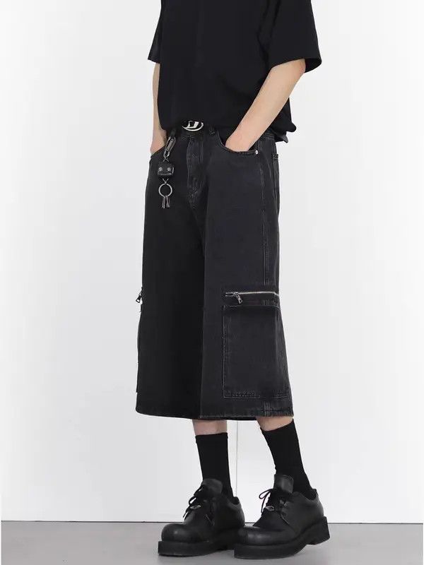 Vintage VIBE Vintage washed large pocket zipper baggy denim shorts Size US 34 / EU 50 - 8 Thumbnail