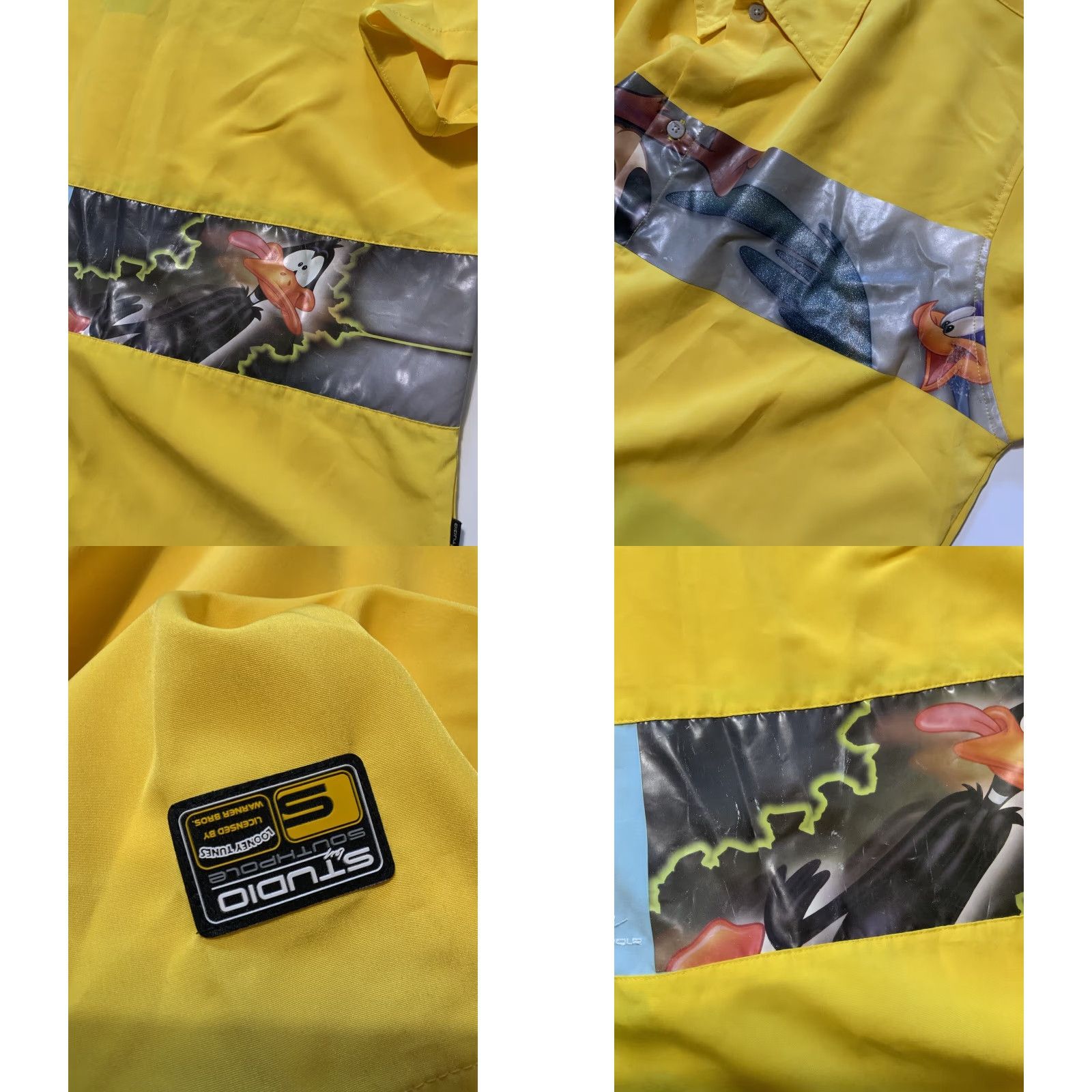 Southpole VINTAGE 90s Y2K 2000s Studio Southpole Warner Bros Looney Tunes Button Shirt Sz.L Yellow Mens Short Sleeve L Tee? Size US L / EU 52-54 / 3 - 8 Thumbnail