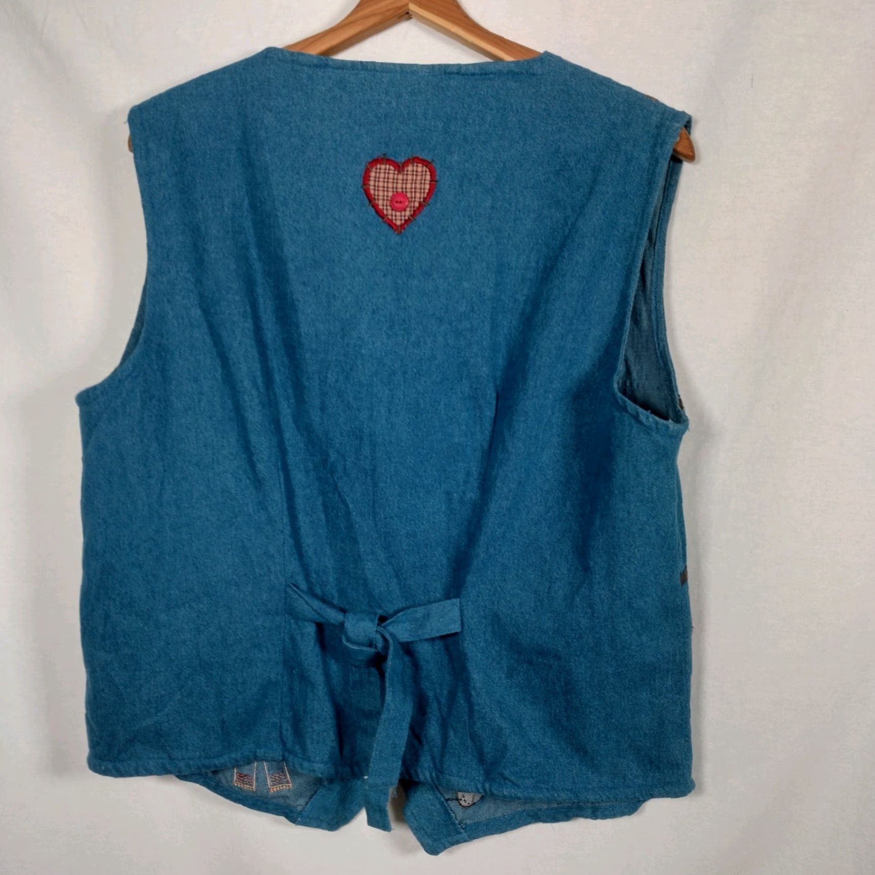 Vintage VINTAGE Bobbie Brooks Cotton Chambray Vest XL Women Sleeveless Button Up Grannycore Quilting Sewing Fall Winter Spring Blue Size XL / US 12-14 / IT 48-50 - 2 Thumbnail