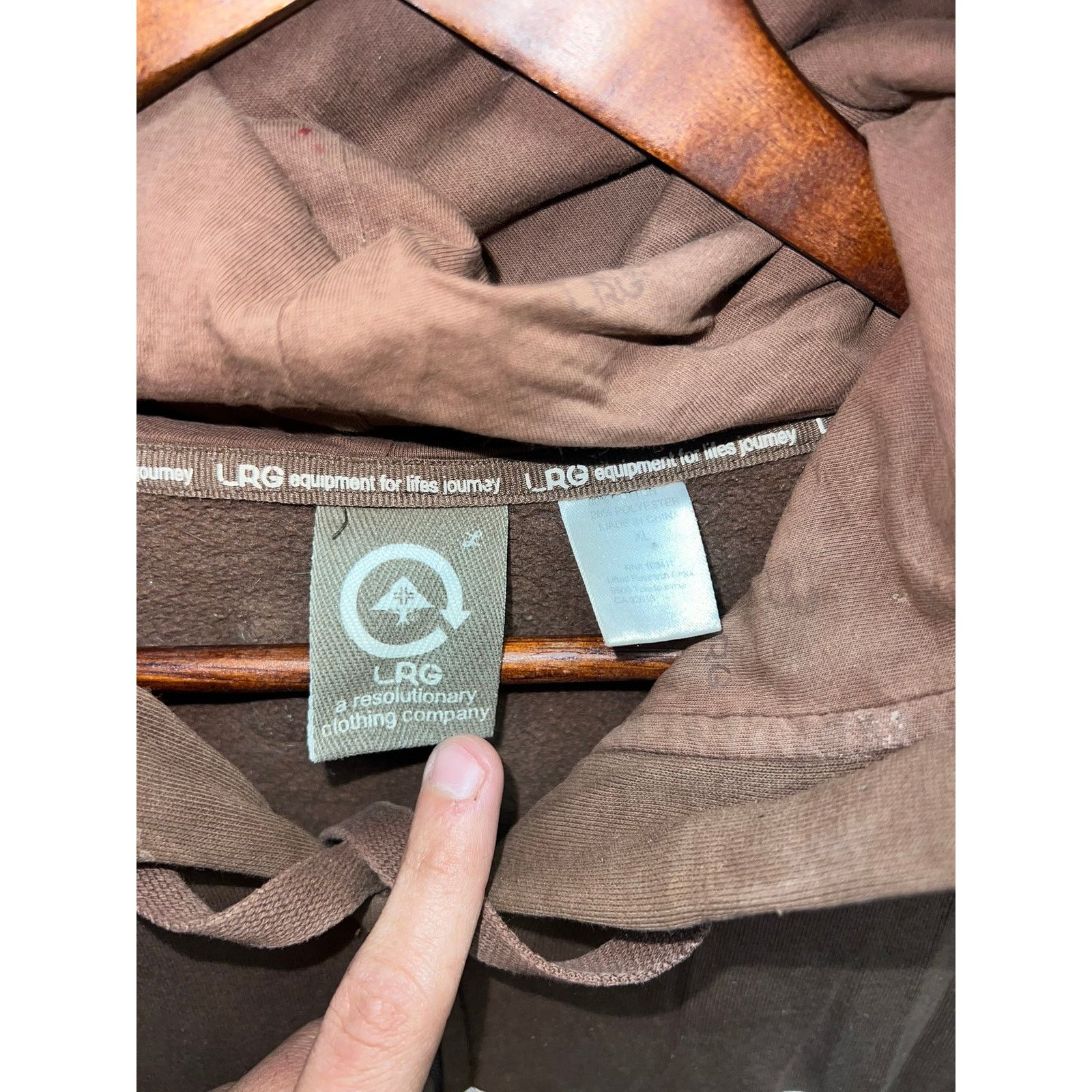 Vintage Y2K LRG Brown Hoodie Full Zip Lifted Research 2000s Size XL Size US XL / EU 56 / 4 - 7 Thumbnail