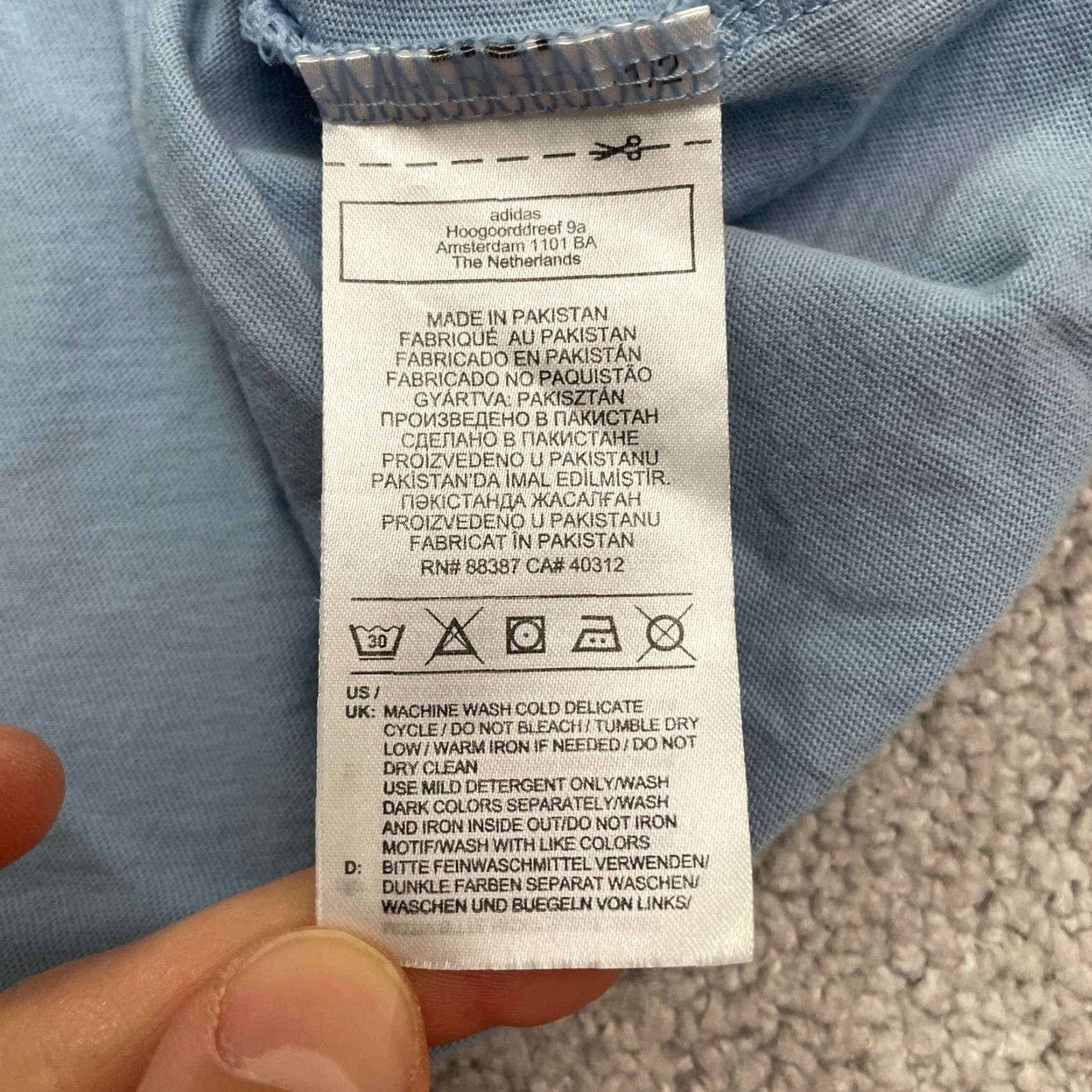 Adidas Adidas Logo T-Shirt Mens Large Light Blue Cotton Crew Neck Short Sleeve Essential Tee Size US L / EU 52-54 / 3 - 5 Thumbnail