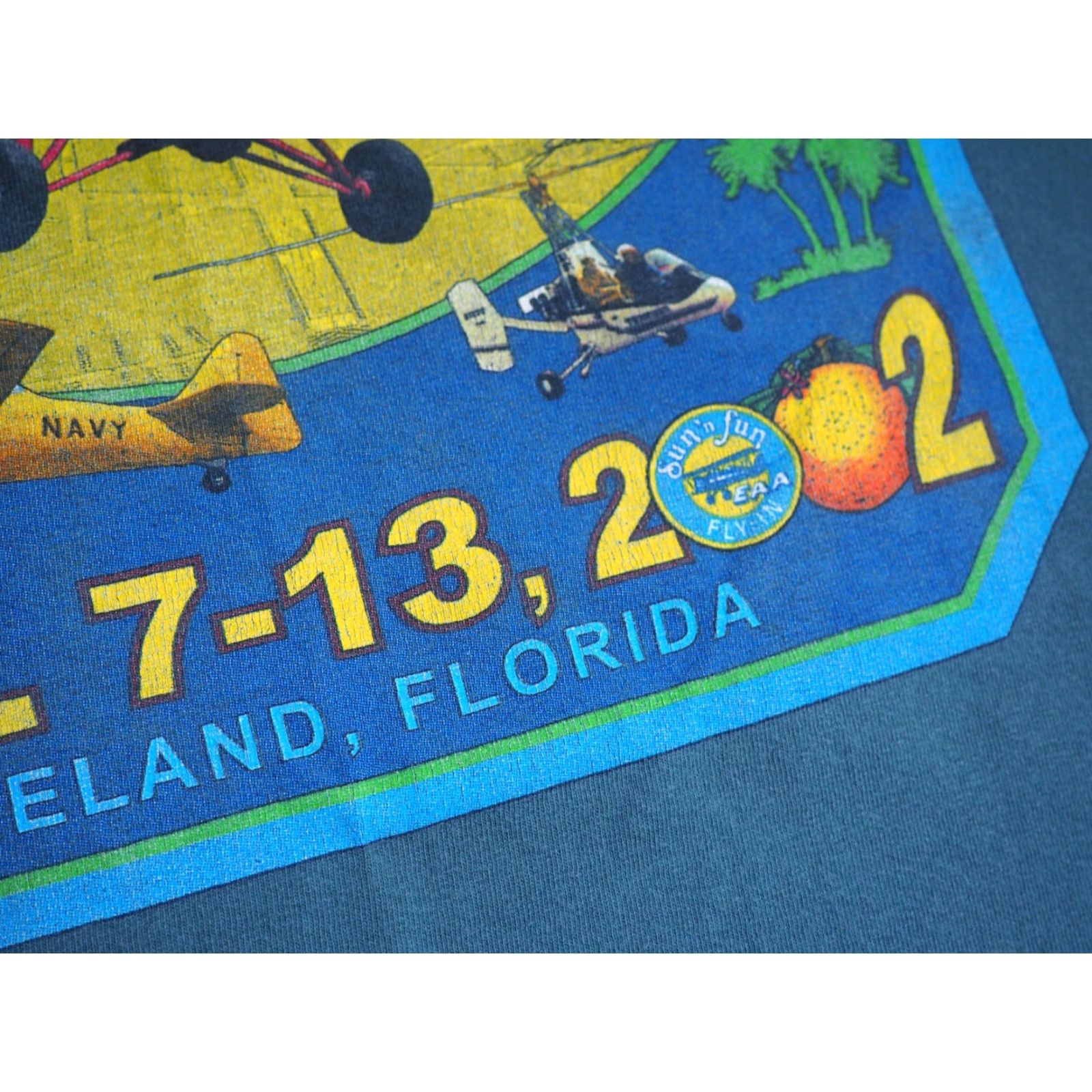 Gildan VINTAGE Gildan Tee T-Shirt XL Green Florida Air Show 2002 Y2K Crew Neck Short Sleeve Men Size US XL / EU 56 / 4 - 5 Thumbnail