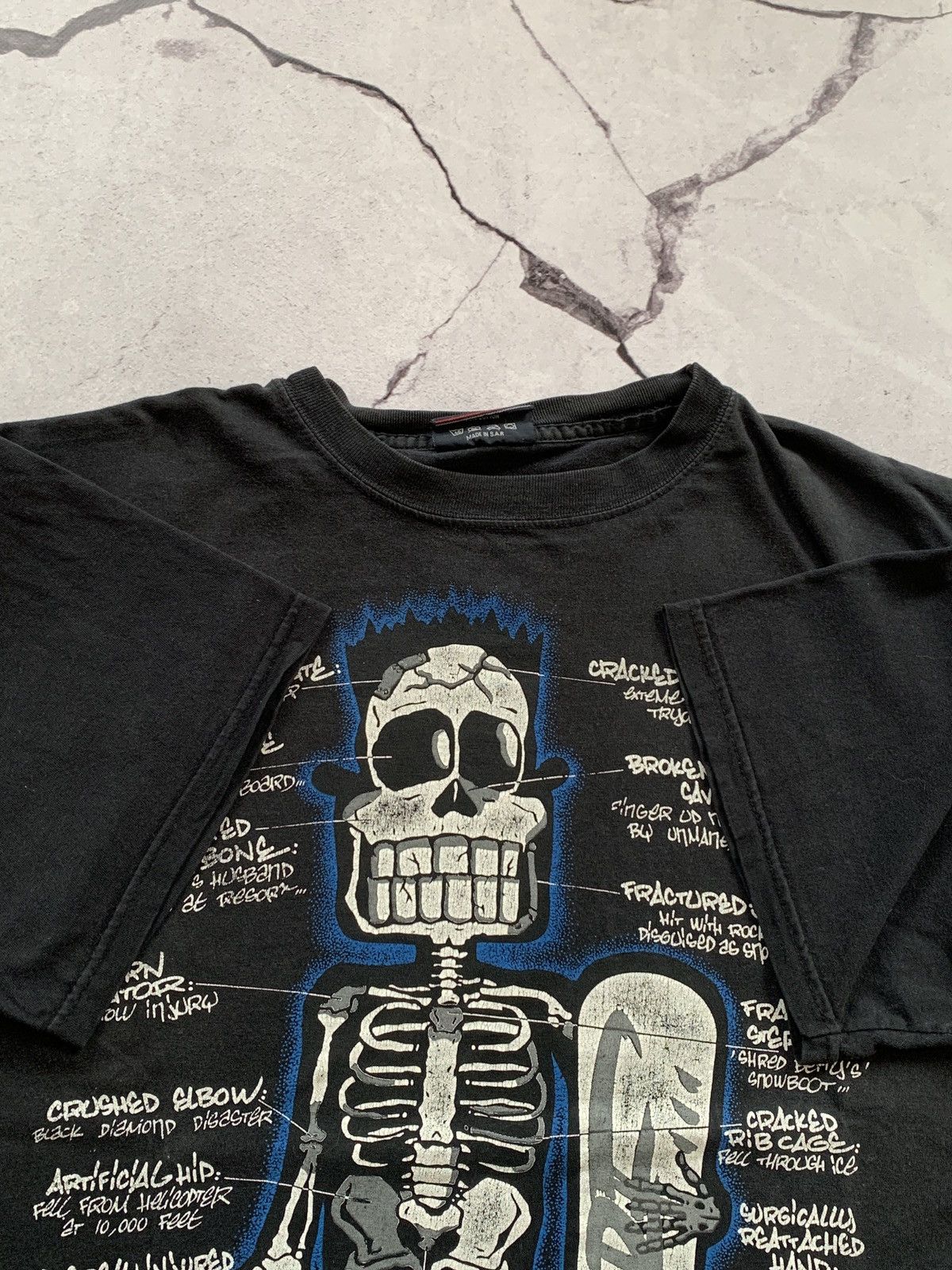 Girl Skateboards × JNCO × Vintage Vintage Bart Simpson Guy Surf 90s X- Ray Skeleton T- Shirt Size US L / EU 52-54 / 3 - 6 Thumbnail