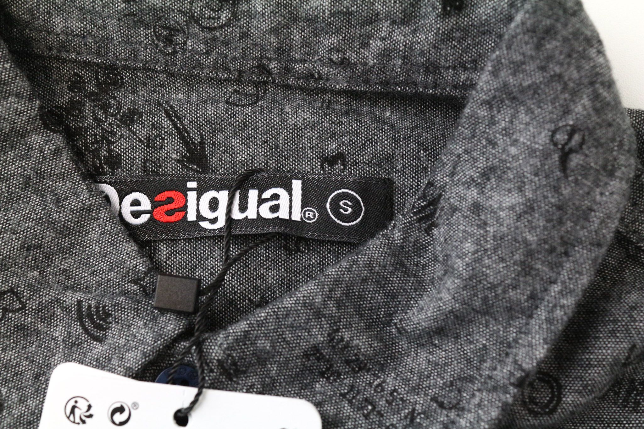 Desigual DIDAC S Grey Cotton Patterned Shirt 74785 Size US S / EU 44-46 / 1 - 6 Thumbnail