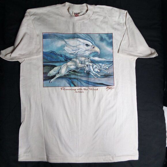 Other DS Vintage Running With The Wind Wolf Eagle Alaska T-Shirt Size US XL / EU 56 / 4 - 2 Thumbnail