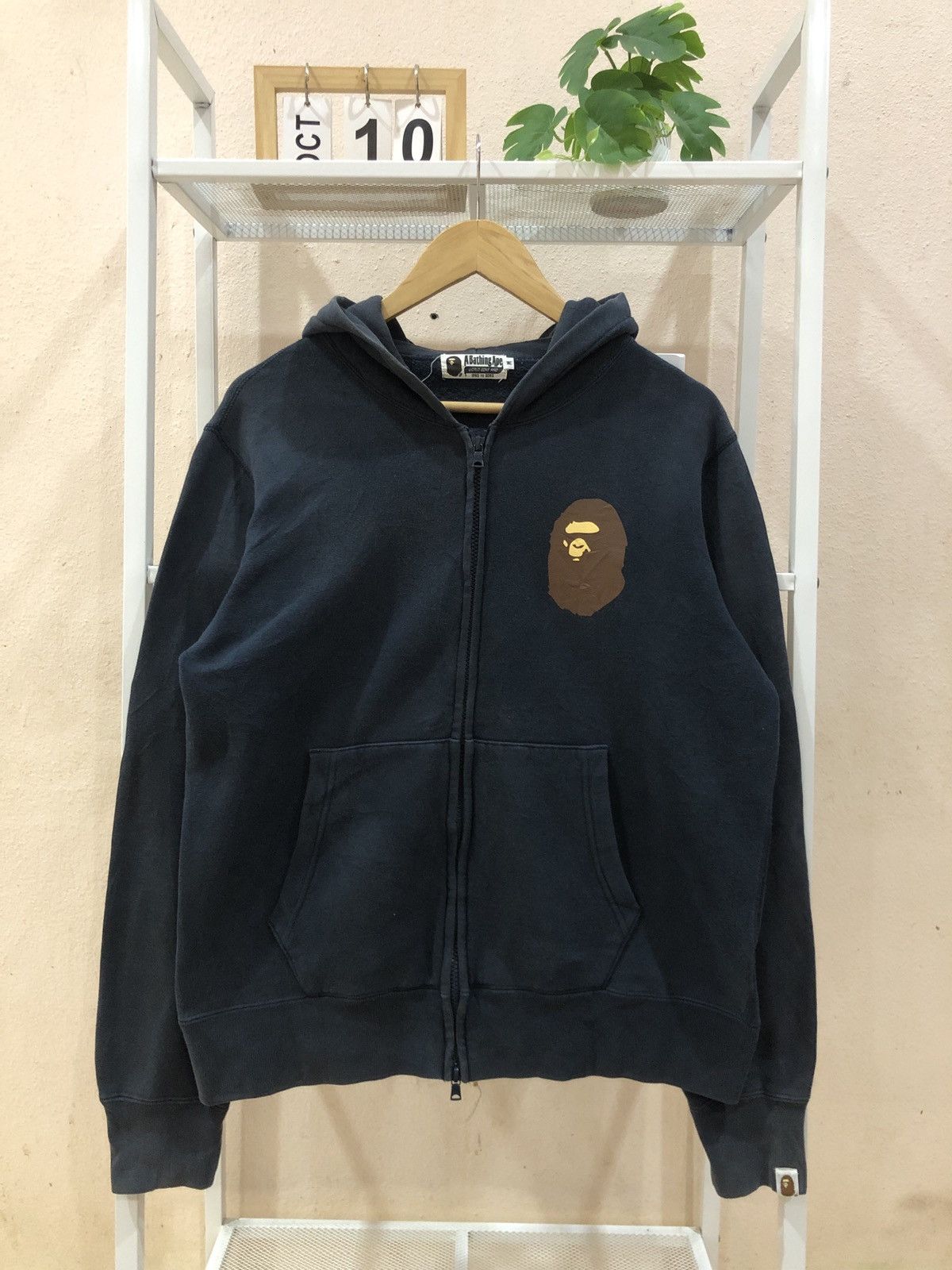 Bape A Bathing Ape Ape Head Logo On The Chest Sunfaded Zip Hoodie Size US M / EU 48-50 / 2 - 1 Thumbnail