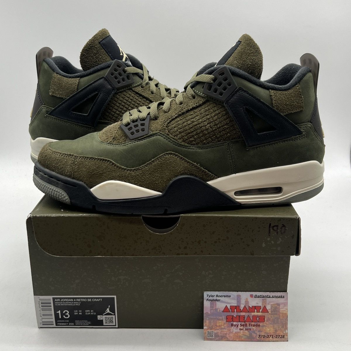 Jordan Brand Air Jordan 4 Craft Olive Size US 13 / EU 46 - 1 Thumbnail