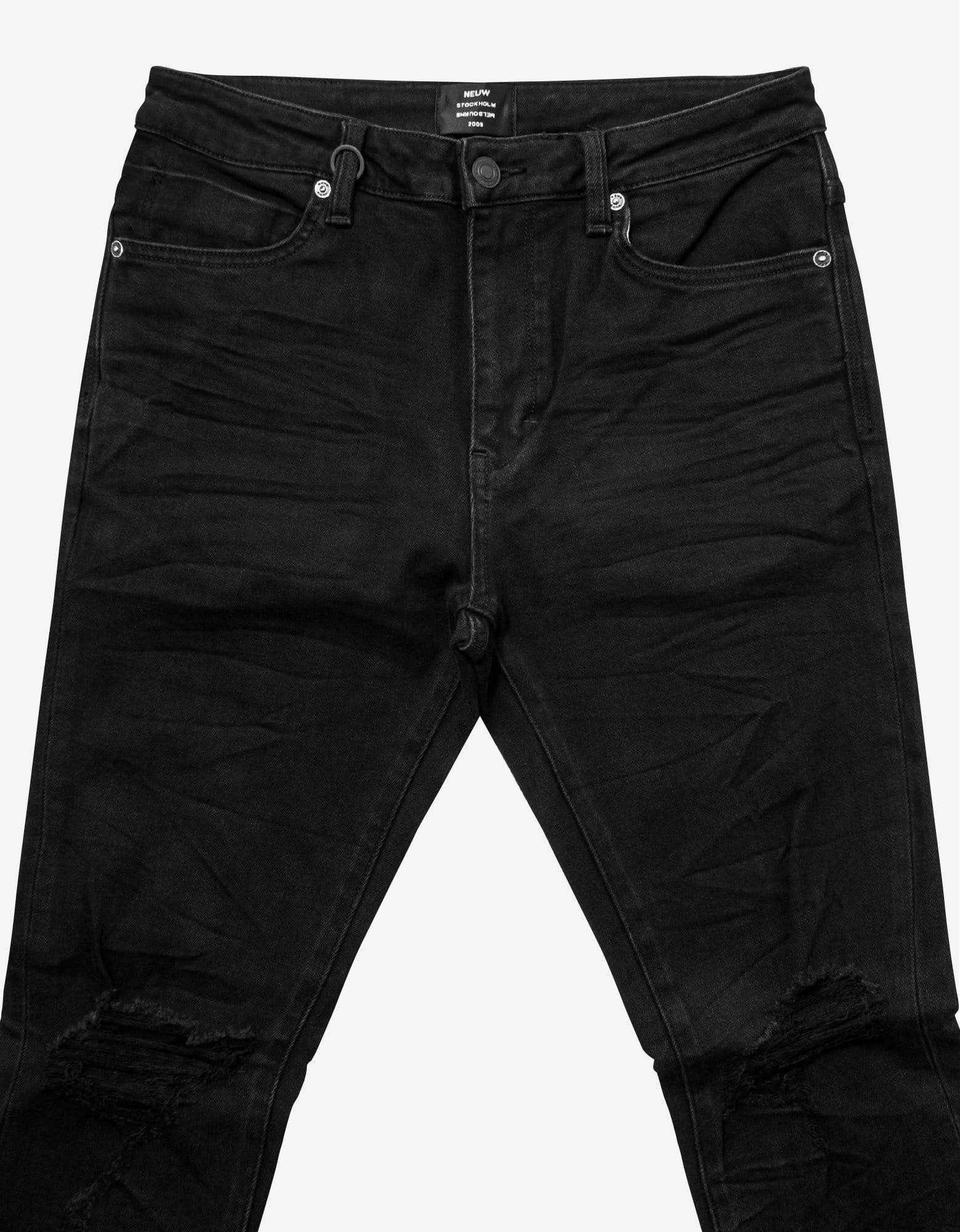 NEUW Denim Rebel Skinny Friction Distressed Black Jeans Size US 32 / EU 48 - 3 Thumbnail