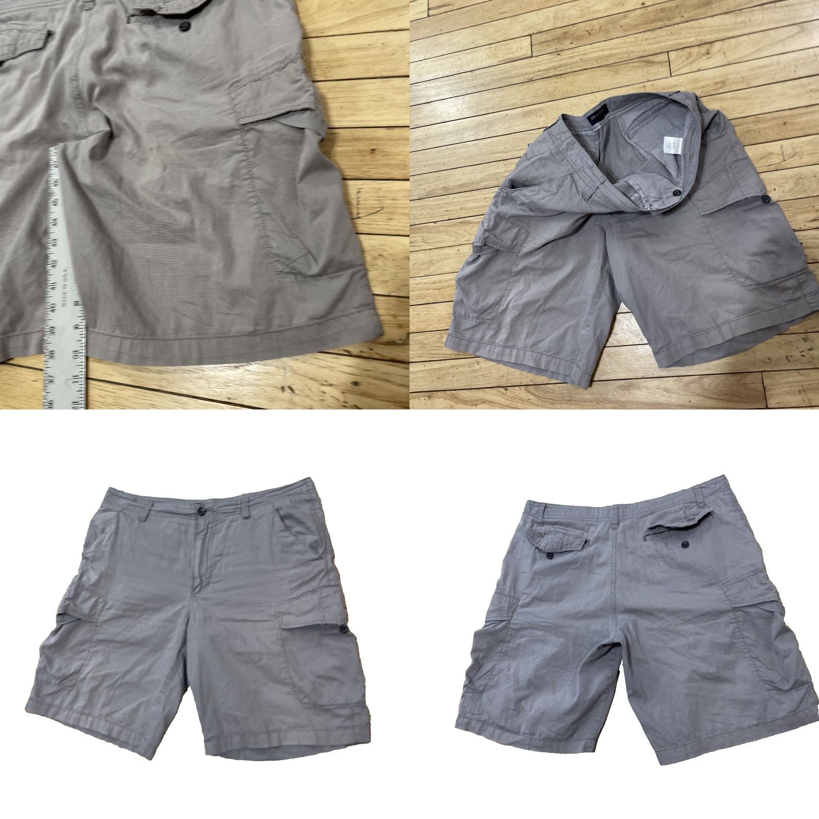 Banana Republic BANANA REPUBLIC Lightweight Cargo Shorts Men 34 Gray Outdoor Casual 34x10 Cotton Polyester Zip Pocket Regular Rise 10in Check 90s? Size US 34 / EU 50 - 8 Thumbnail
