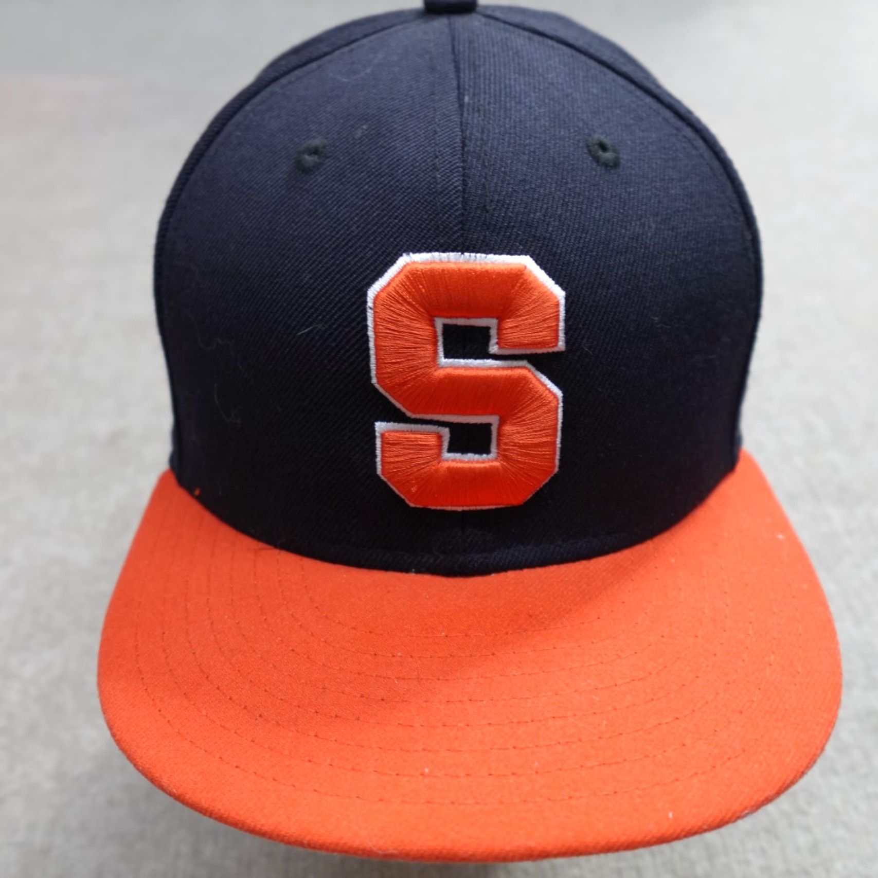 New Era Syracuse Hat 7 3/8 Blue 100% Wool Fitted New Era 59 'Cuse Mens Baseball Cap Wool Blue 7 3/8 New Era"} Size ONE SIZE - 2 Thumbnail