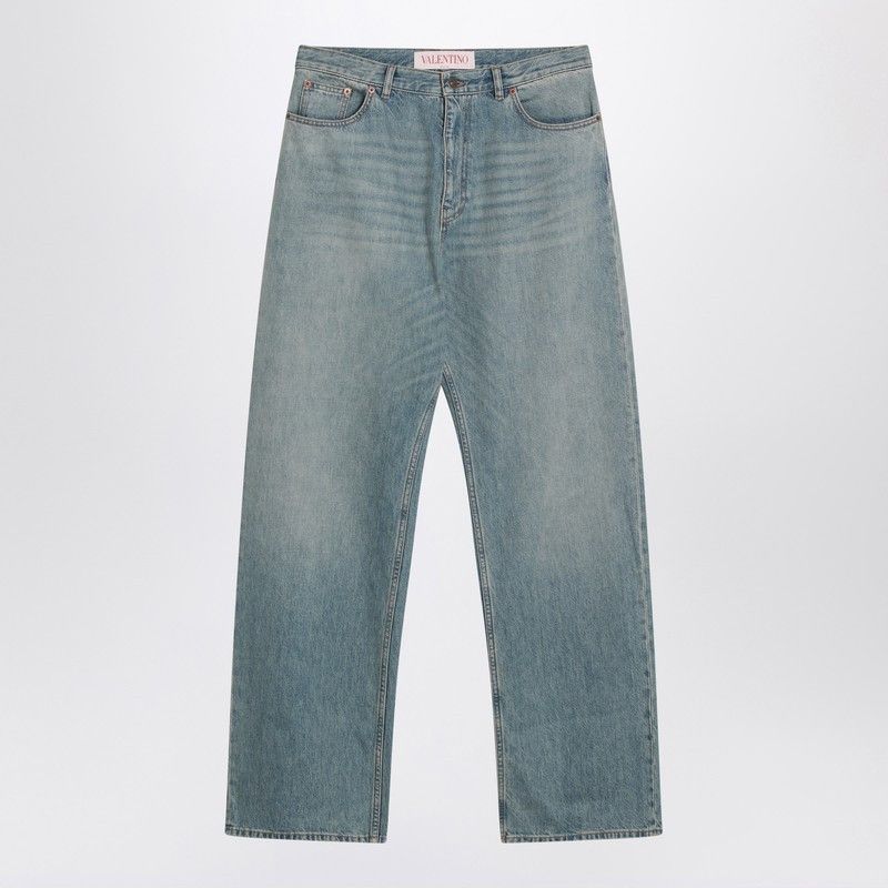Valentino Light Blue Jeans With Washed Effect