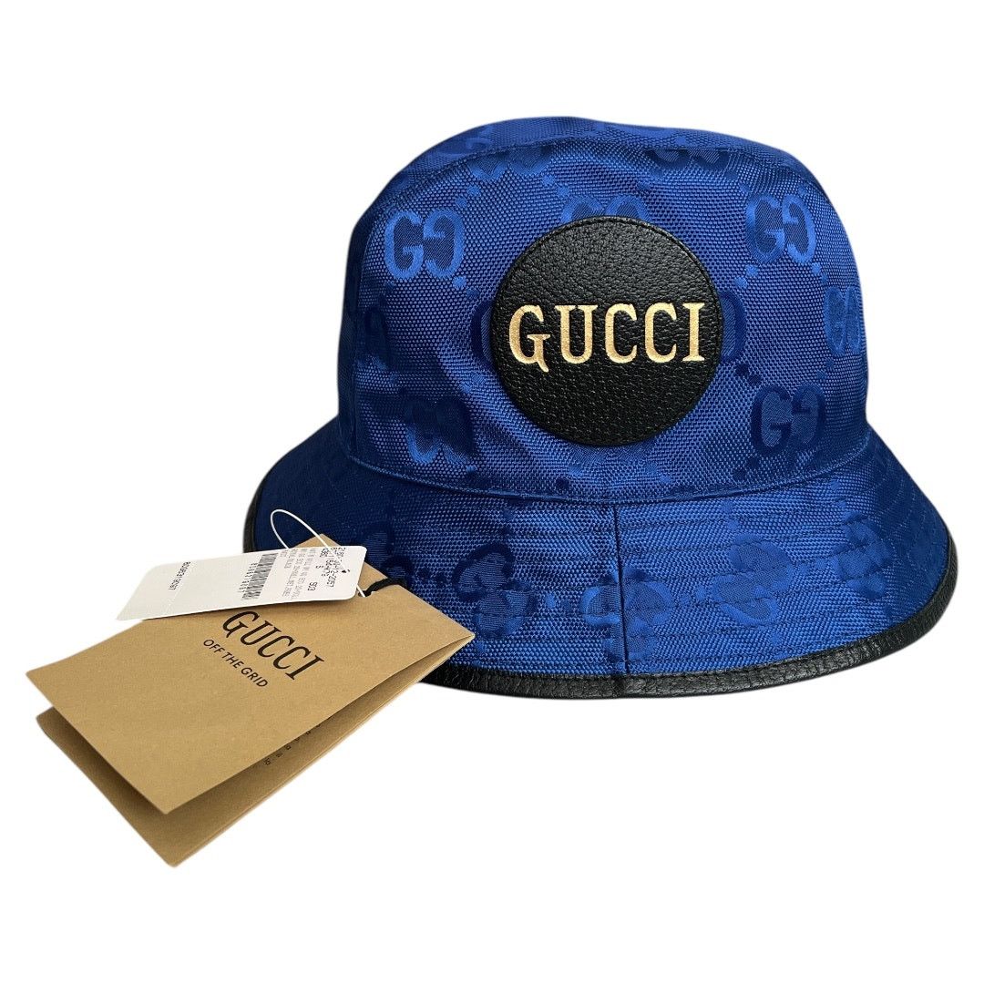Gucci Gucci Econyl Blue Black Nylon Monogram Bucket Hat, S57cm Size ONE SIZE - 4 Thumbnail