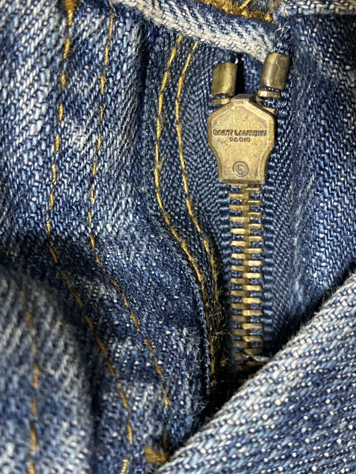 SAINT LAURENT PARIS DO2 DAMAGED DENIM PANTS BY HEDI SLIMANE - www 