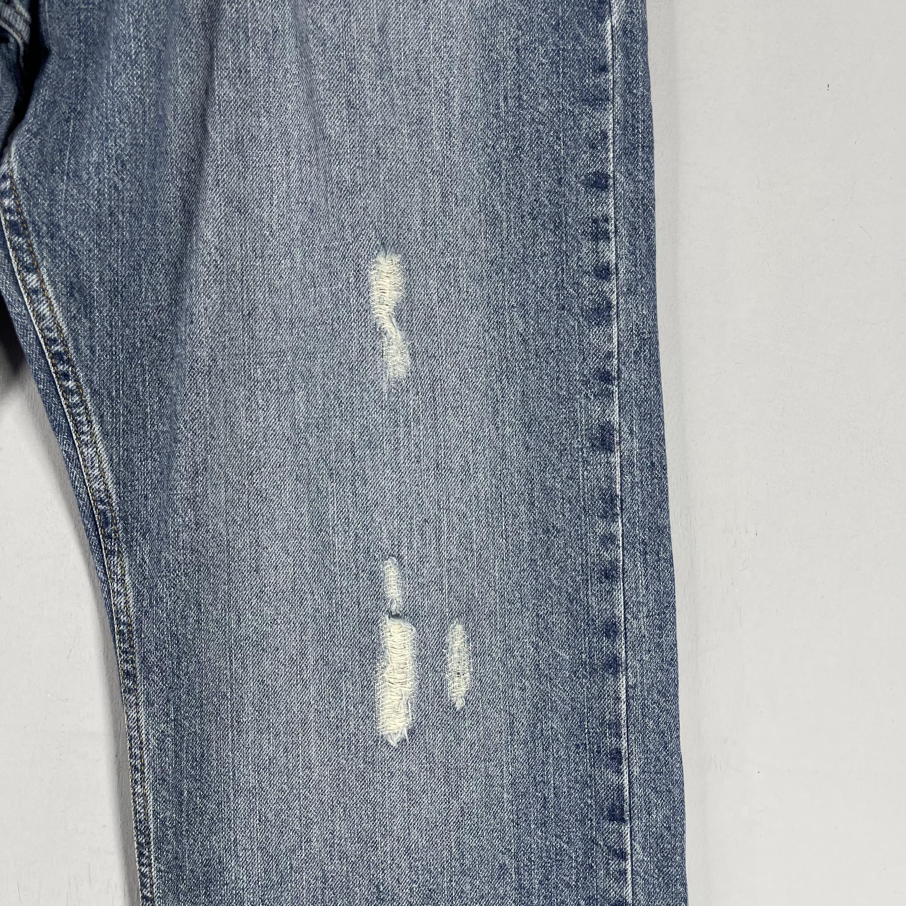 Levi's Vintage Clothing × Vintage W37 L26 Vintage Levis Distressed High Rise Cropped Jeans Size US 37 - 5 Thumbnail