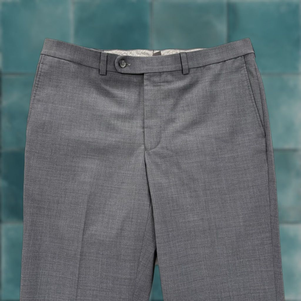 Vintage Riviera Jack Victor Pants Mens 36x28 Gray Traveller Wool Blend Dress Flex Formal Size US 36 / EU 52 - 1 Thumbnail