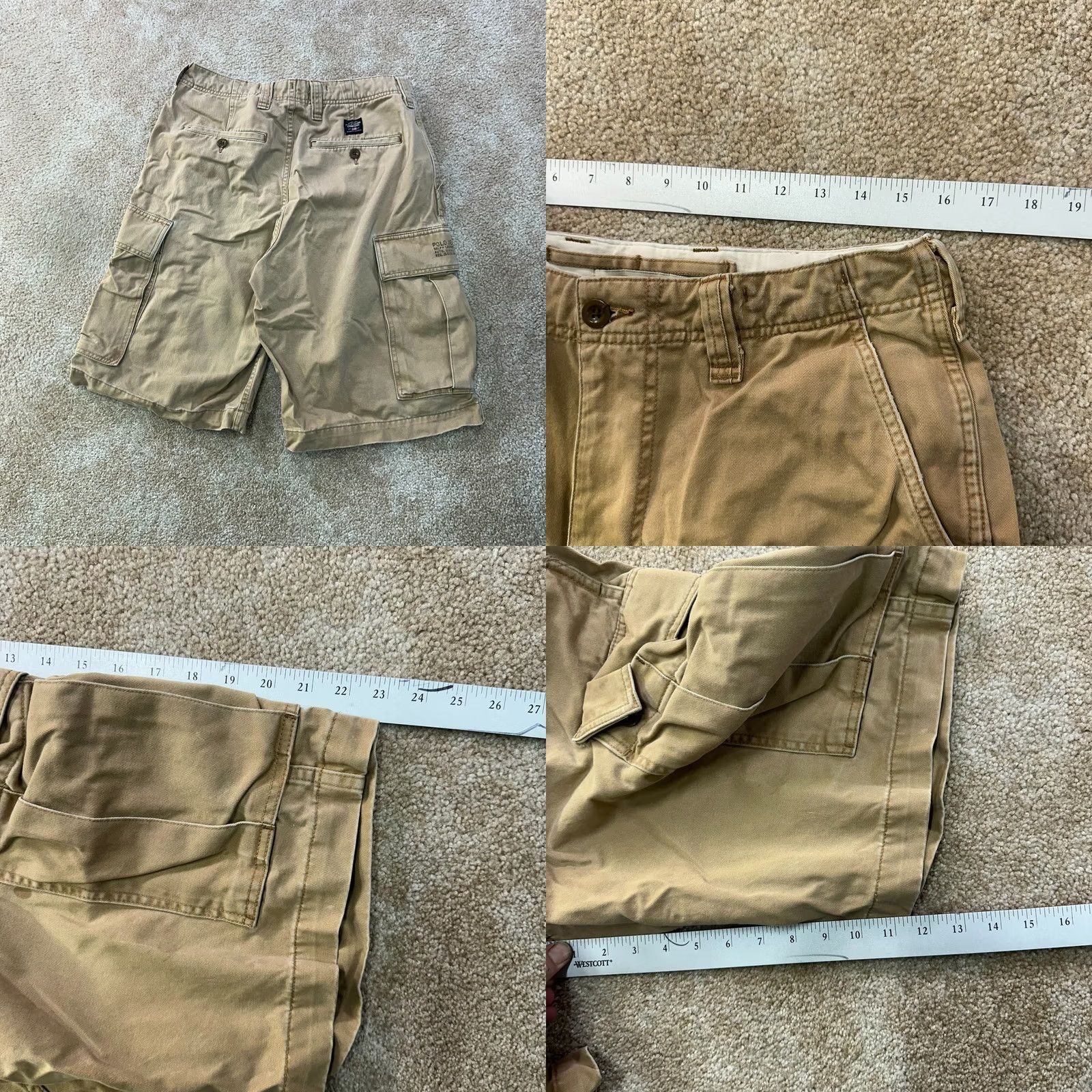 Polo Ralph Lauren Polo Ralph Lauren Cargo Shorts Men's 32 Beige 11" Inseam Vintage 90s Cargo Pocket Relaxed Flat Front Regular Mens Size US XS / EU 42 / 0 - 8 Thumbnail
