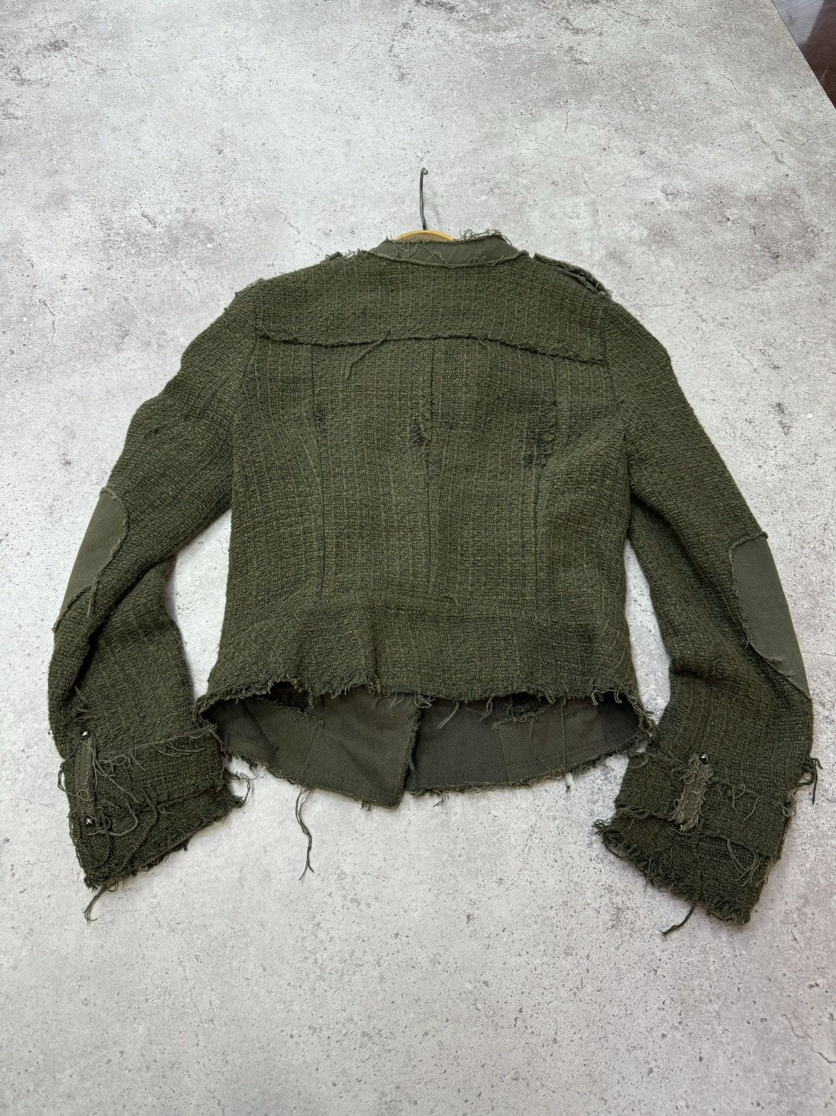 Hedi Slimane Vintage Asymmetric Knit Distressed Jacket Size US S / EU 44-46 / 1 - 8 Thumbnail