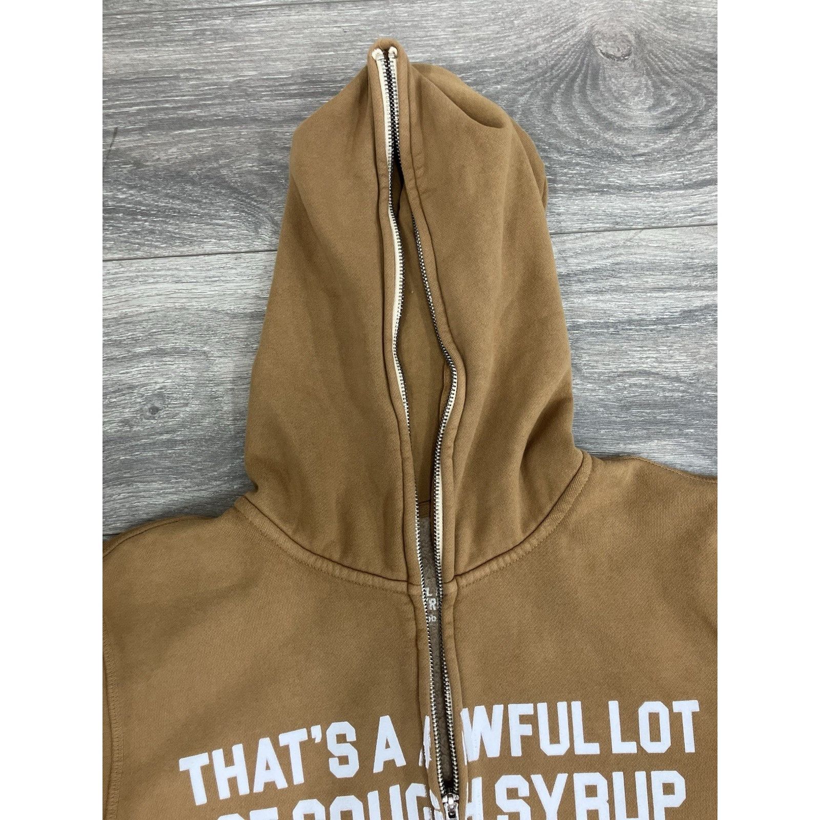 Awful Lot of Cough Syrup Awful Lot Of Cough Syrup Zip Up Hoodie ' Brown ' | NEW! Size US L / EU 52-54 / 3 - 8 Thumbnail