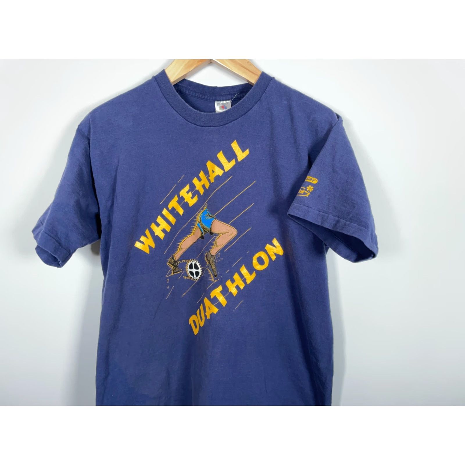 Fruit Of The Loom VINTAGE Michigan Whitehall Duathlon T-Shirt Adult Large Blue 90s Retro Sports Fruit of the Loom Mens XL Tag Single Stitch Size US L / EU 52-54 / 3 - 4 Thumbnail