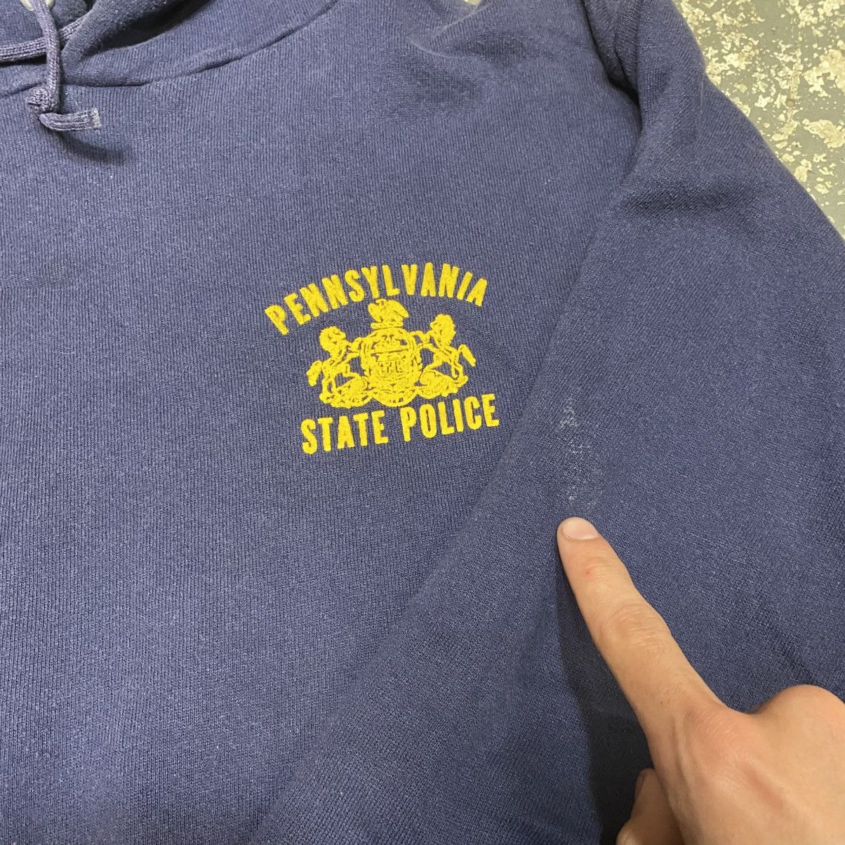Russell Athletic × Vintage Vintage Pennsylvania State Police Navy Hoodie Sweatshirt USA Size US L / EU 52-54 / 3 - 7 Thumbnail