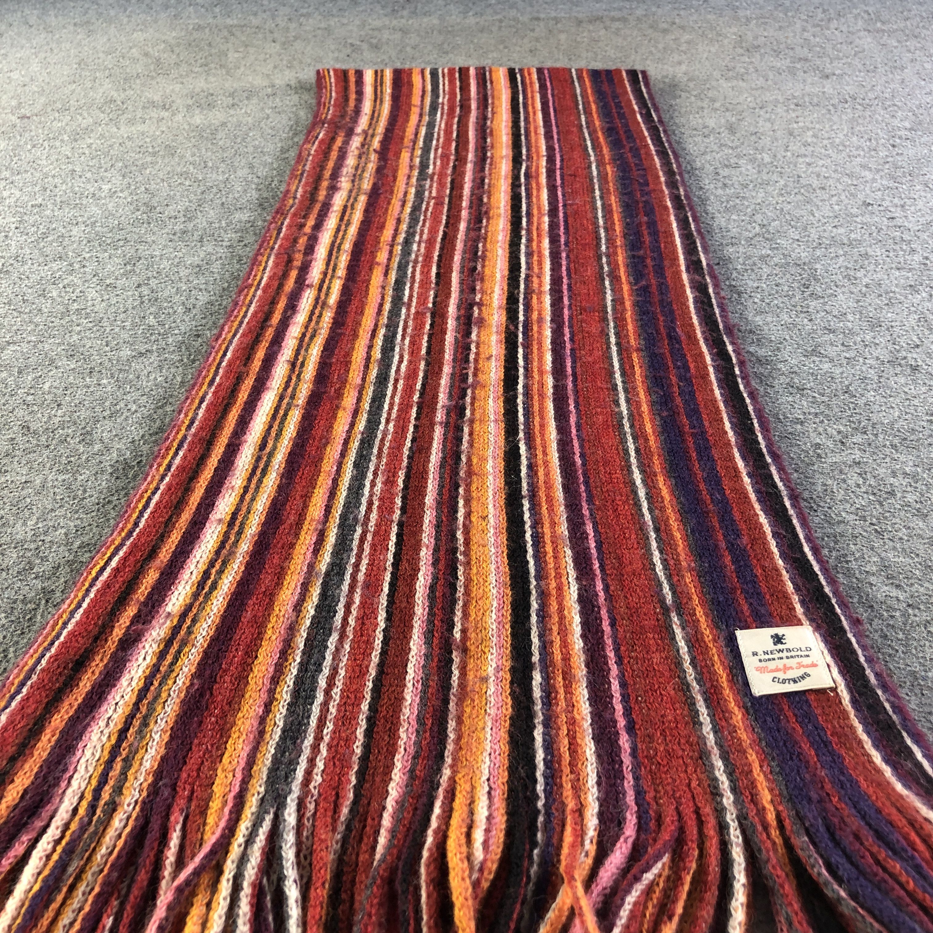 R.Newbold R.Newbold Striped Wool Scarf Muffler Neckwear V2791 Size ONE SIZE - 6 Thumbnail