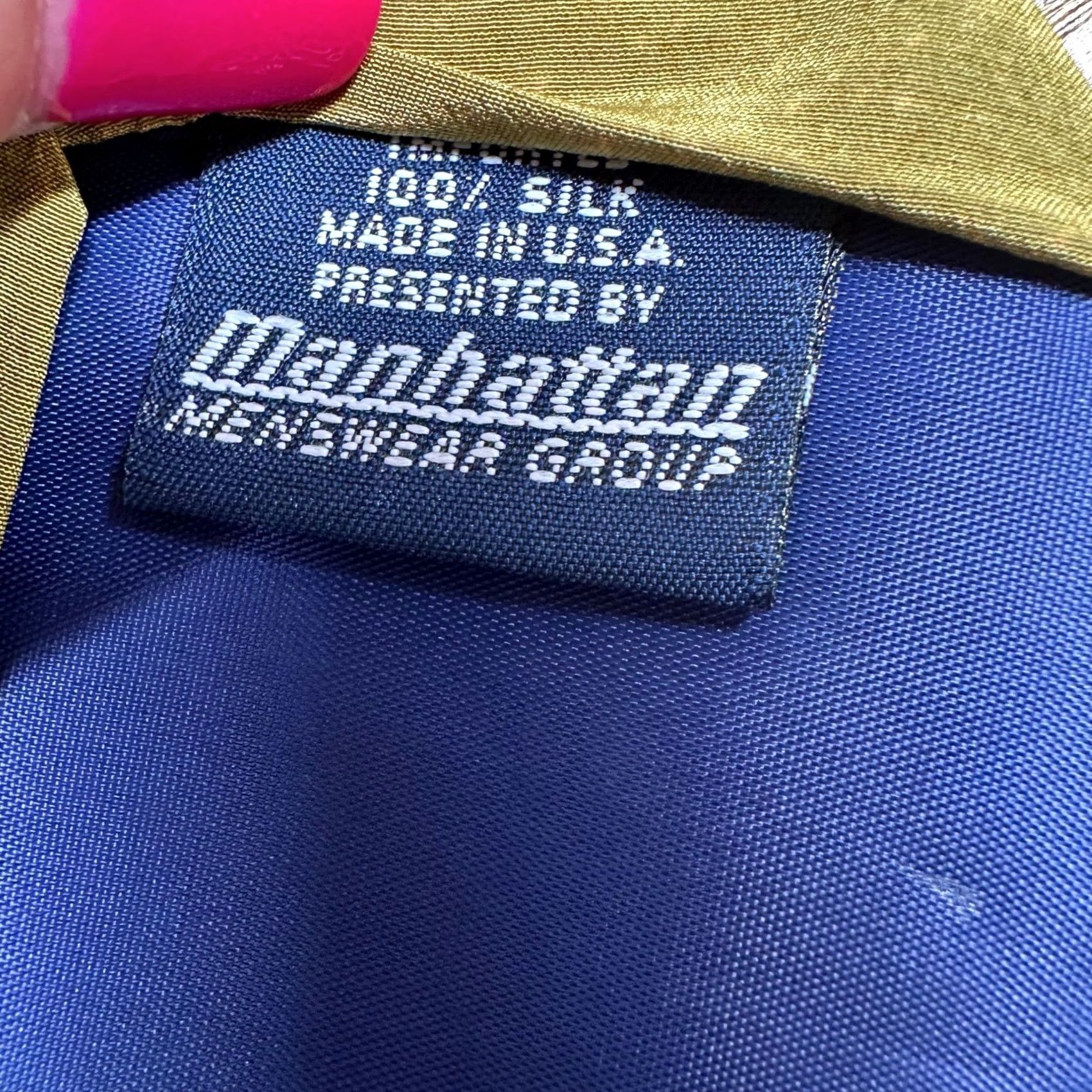 Vintage VINTAGE The Beatles Manhattan Menswear Silk Tie Blue Gold Lucy in the Sky with Diamonds Mens Size ONE SIZE - 4 Thumbnail