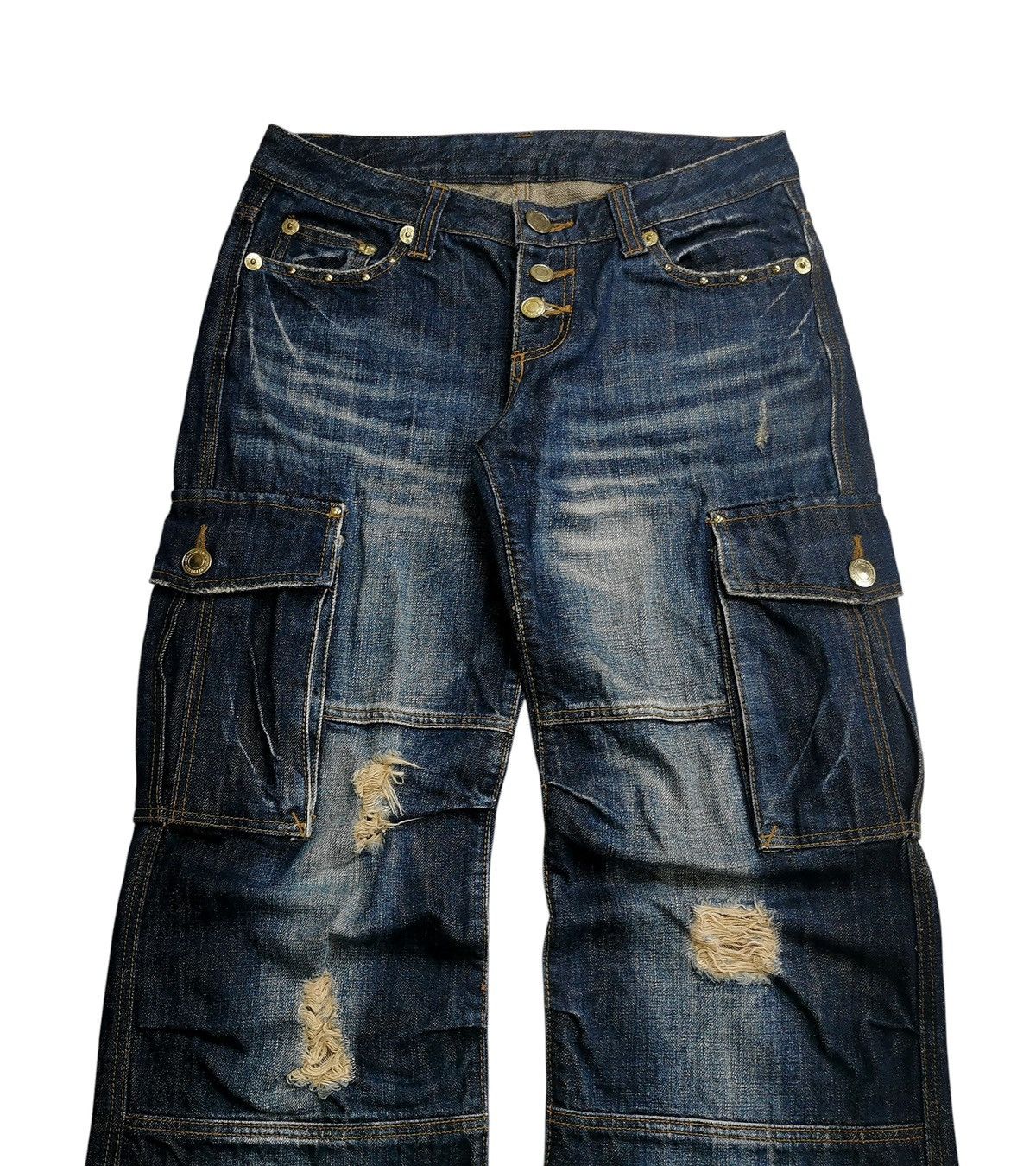Hysteric Glamour Size 29x31.5 Miss Alice Cargo Bondage Studded Pocket Jeans Size 29" - 1 Thumbnail