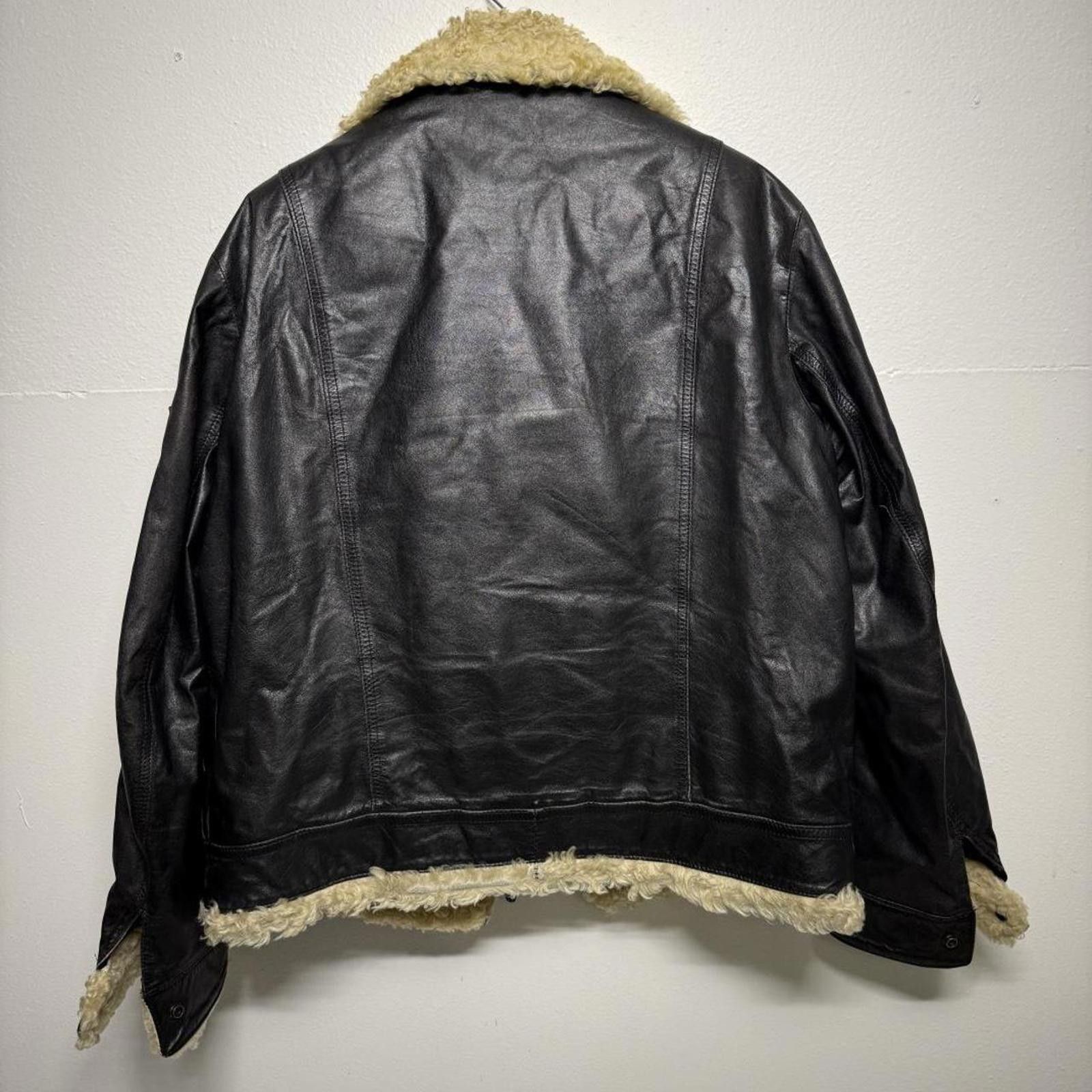 Other 1970s thrashed fleece lined black leather jacket Size M/L Size US M / EU 48-50 / 2 - 2 Thumbnail