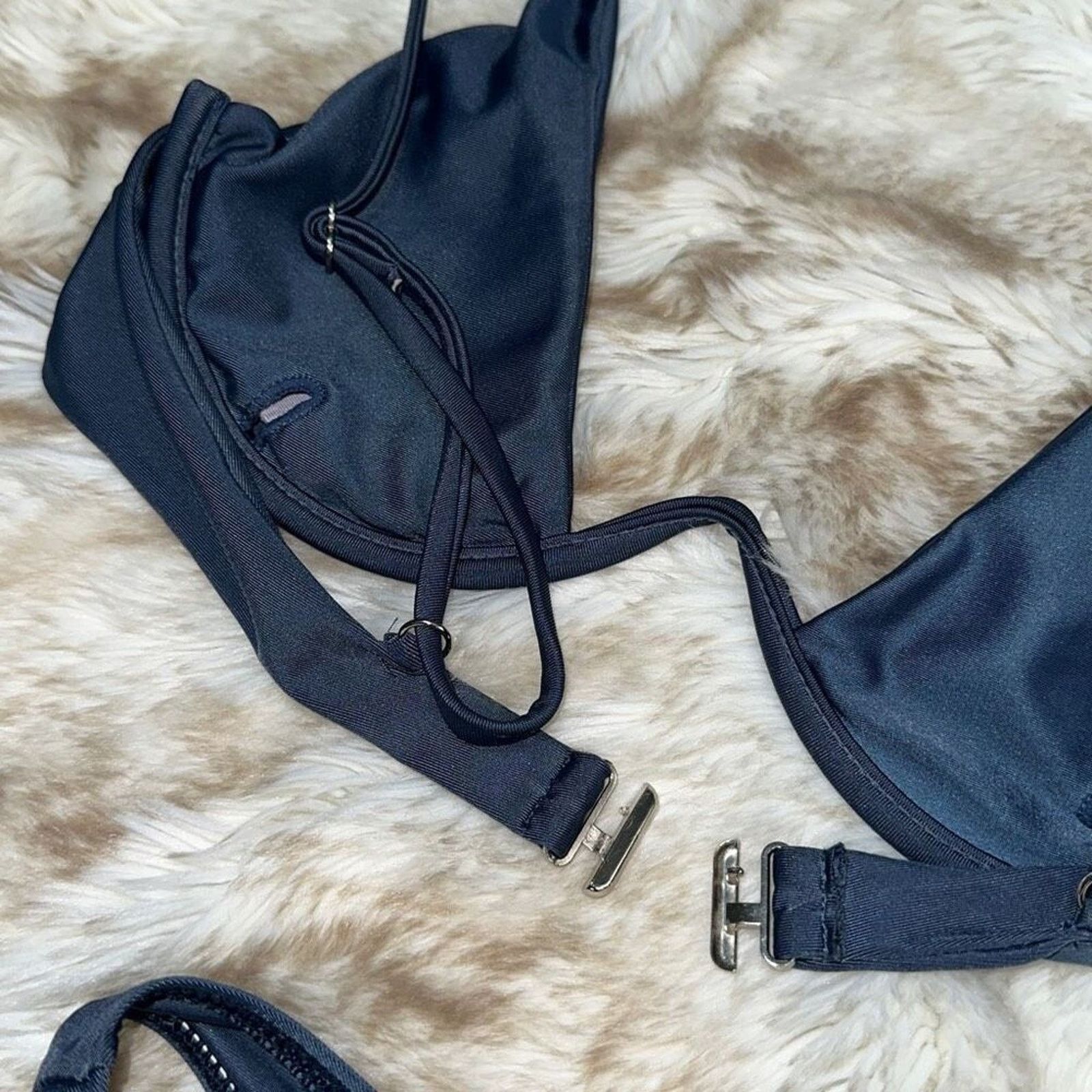 Other Dark Denim Blue Underwire Bikini Top and Bottoms Set | Sz S Size S / US 4 / IT 40 - 5 Thumbnail