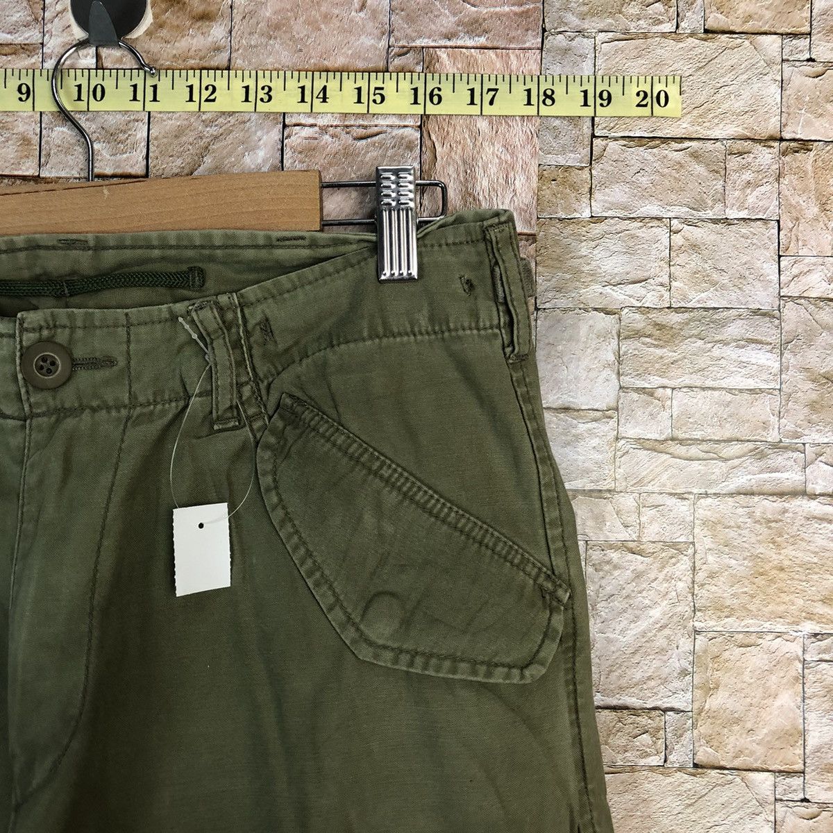 Japanese Brand Back Number Green Cargo Multipocket Pants #A734 Size US 31 - 8 Thumbnail