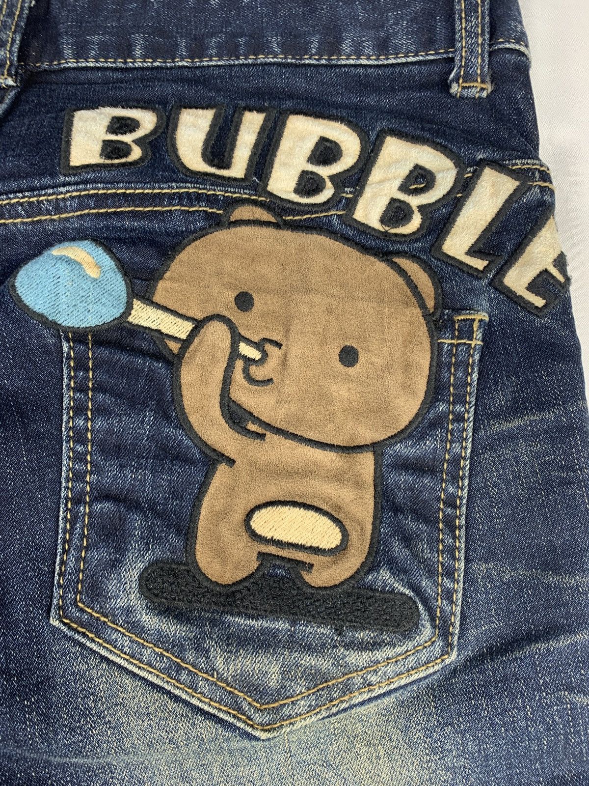 Japanese Brand y2k Lolita Like Cute Pop Embroidered Skinny Stretch Jeans Size 31" - 3 Thumbnail