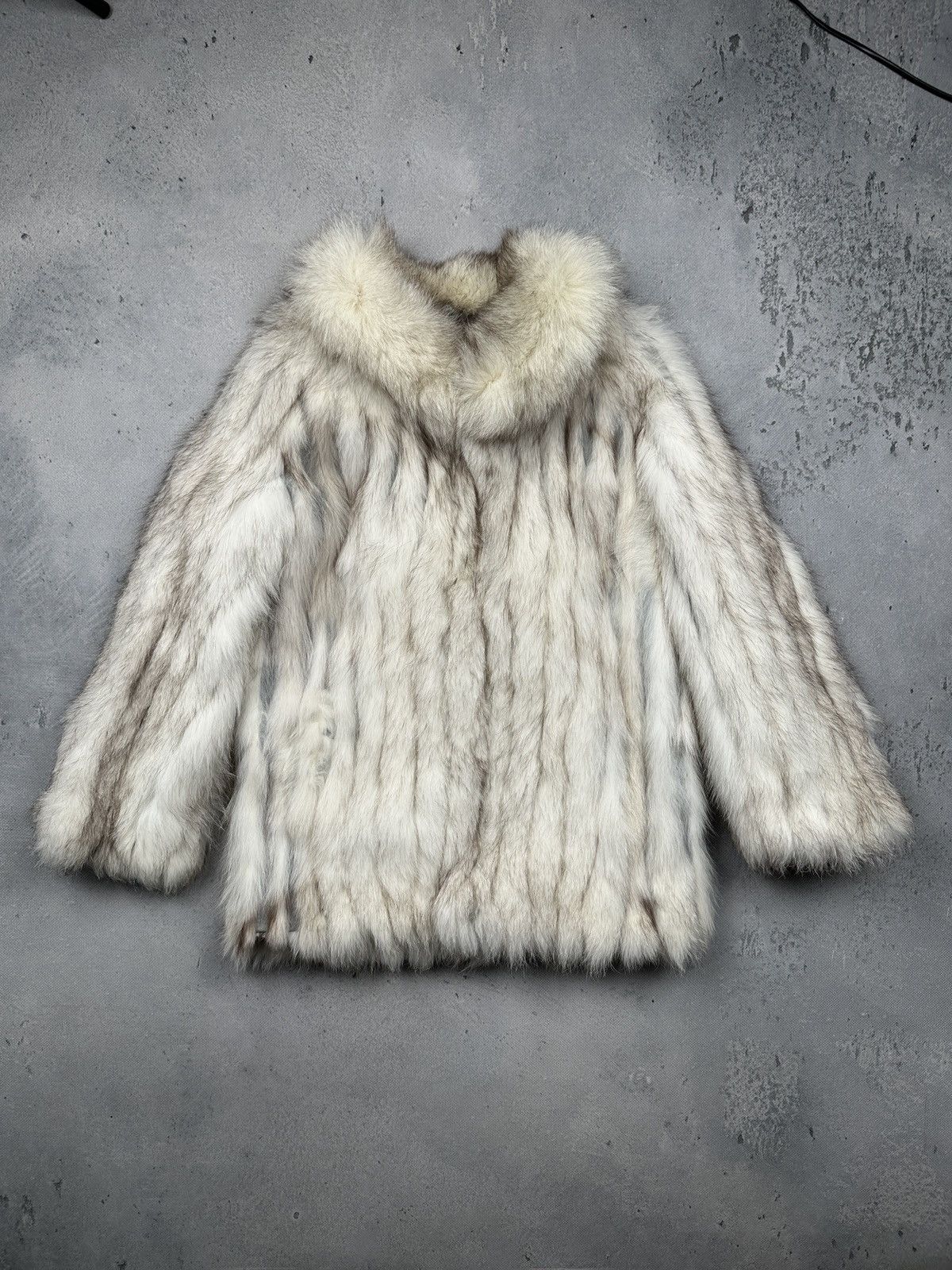 Sagafurs Vintage Saga Fox Real Fur Coat Ivory Grey Luxury Jacket 80s Size S / US 4 / IT 40 - 4 Thumbnail
