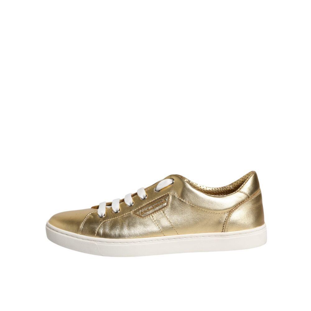 Dolce & Gabbana Dolce & Gabbana Gold Leather Logo London Men Sneakers Shoes Size US 8.5 / EU 41-42 - 8 Thumbnail