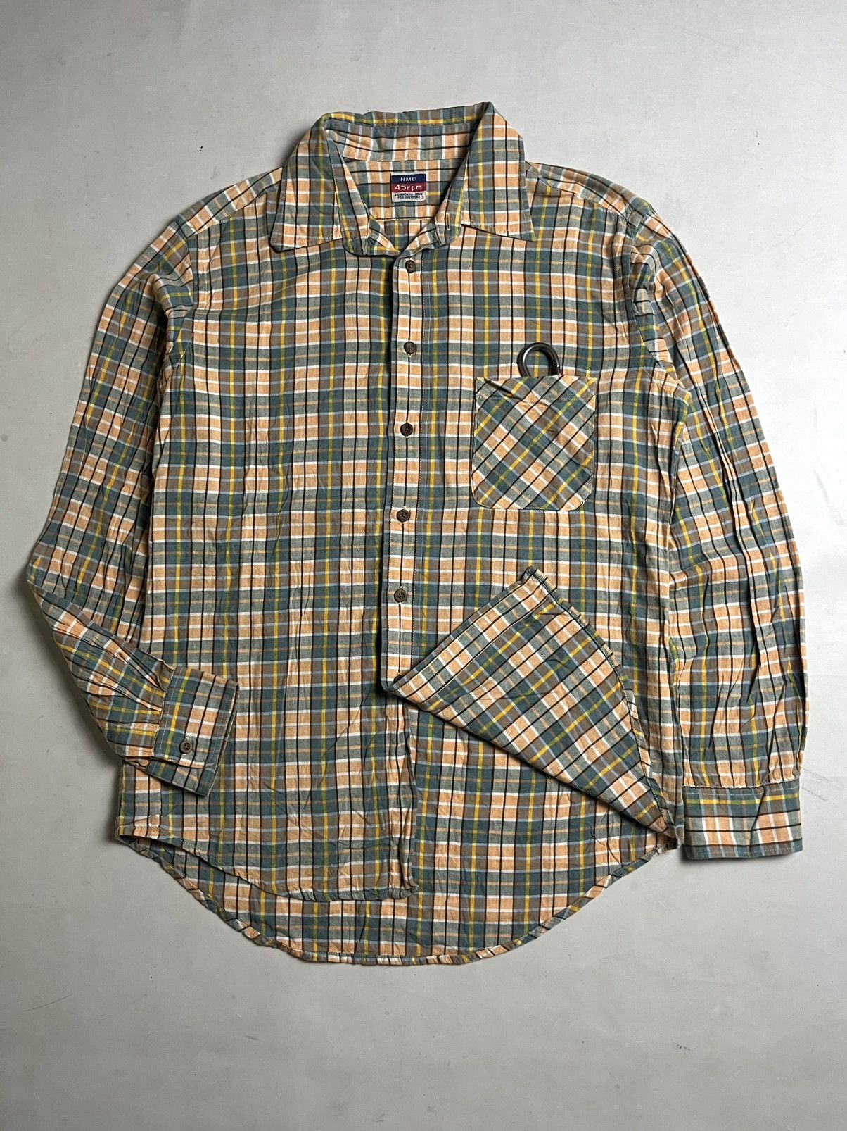 45rpm 👔NEW👔NMD By 45 Rpm Plaid Shirt Made in India Size US L / EU 52-54 / 3 - 3 Thumbnail