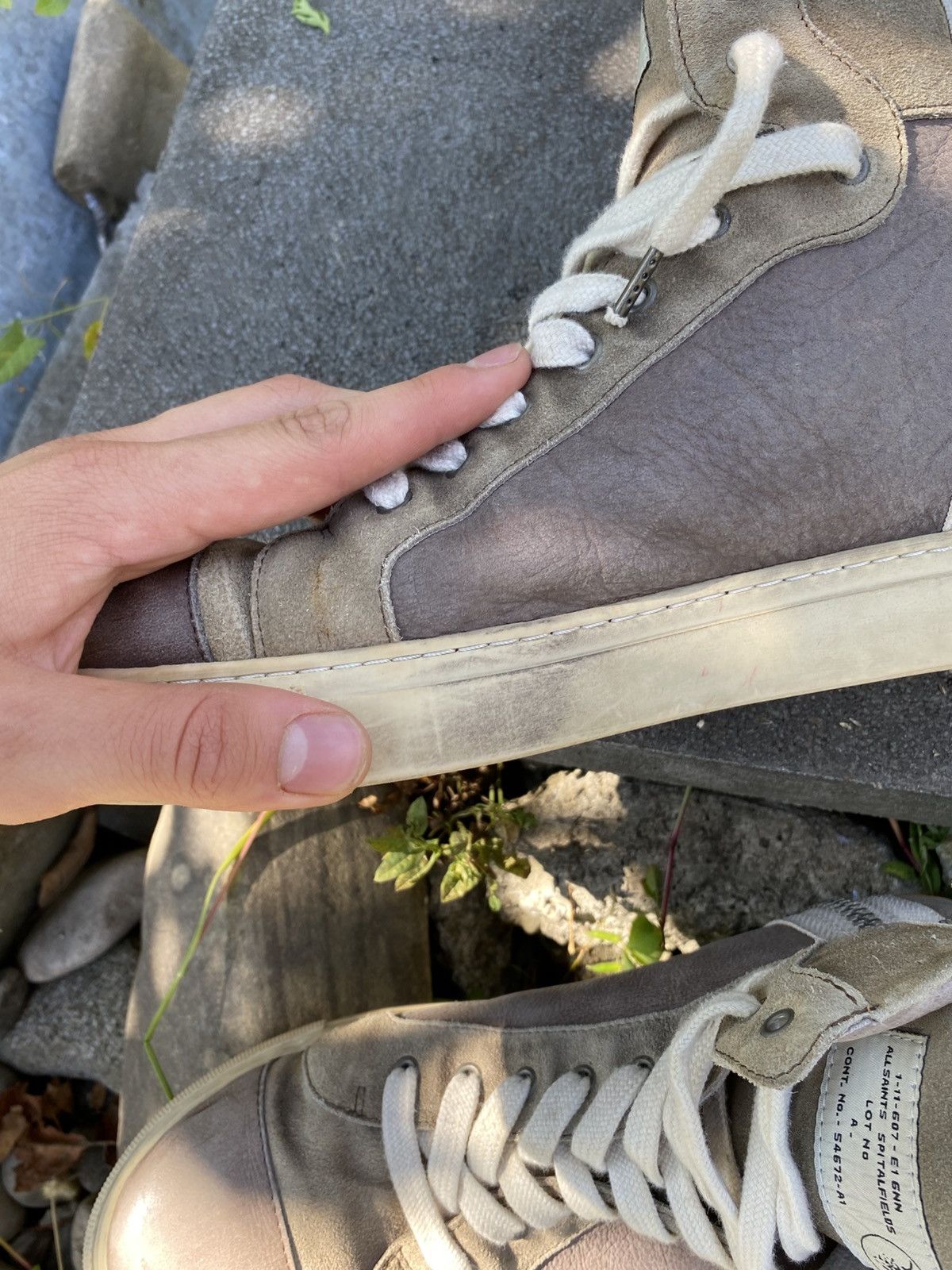 Allsaints All saints Hi-Top Leather shoes Rick Owens Balenciaga Style Size US 11 / EU 44 - 10 Thumbnail
