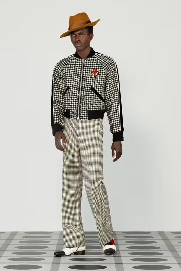 Gucci Harry Styles HA HA HA Houndstooth Dove Heart Bomber Jacket Size US M / EU 48-50 / 2 - 9 Thumbnail