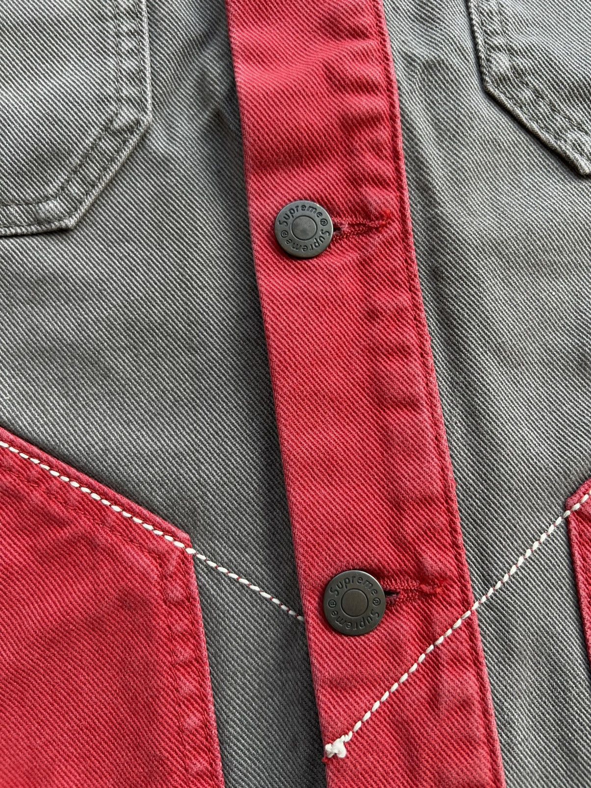Supreme Supreme 2-Tone Paneled Denim Jacket “Red” Large Size US L / EU 52-54 / 3 - 10 Thumbnail