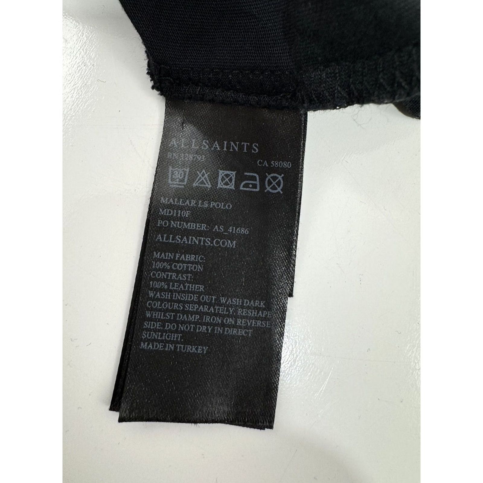 Allsaints ALL SAINTS LEATHER COLLAR Mens XS Lightweight Pullover Polo Shirt Shirt XS Black Nike Size US XS / EU 42 / 0 - 6 Thumbnail