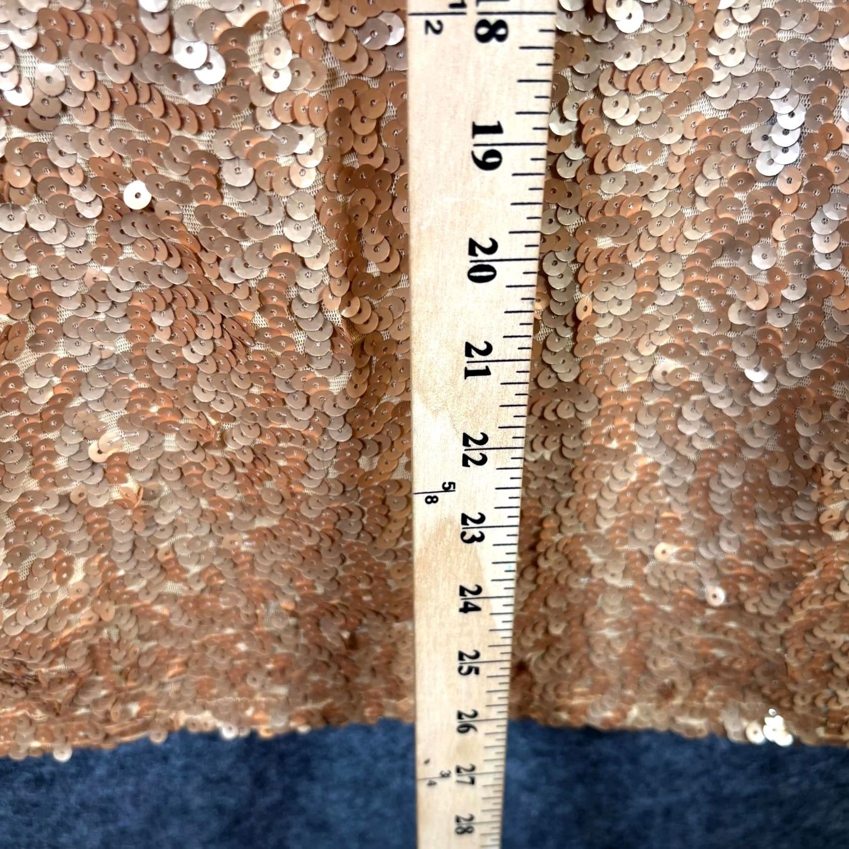 Vintage Pretty Guide Women's L Gold Sequin Sheath Dress Party Cocktail Wedding V-Neck Sleeveless Regular Size Size L / US 10 / IT 46 - 4 Thumbnail