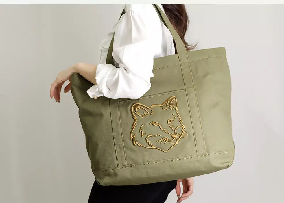 Maison Kitsune MAISON KITSUNÉ Paris FOX HEAD LARGE TOTE Size ONE SIZE - 5 Thumbnail